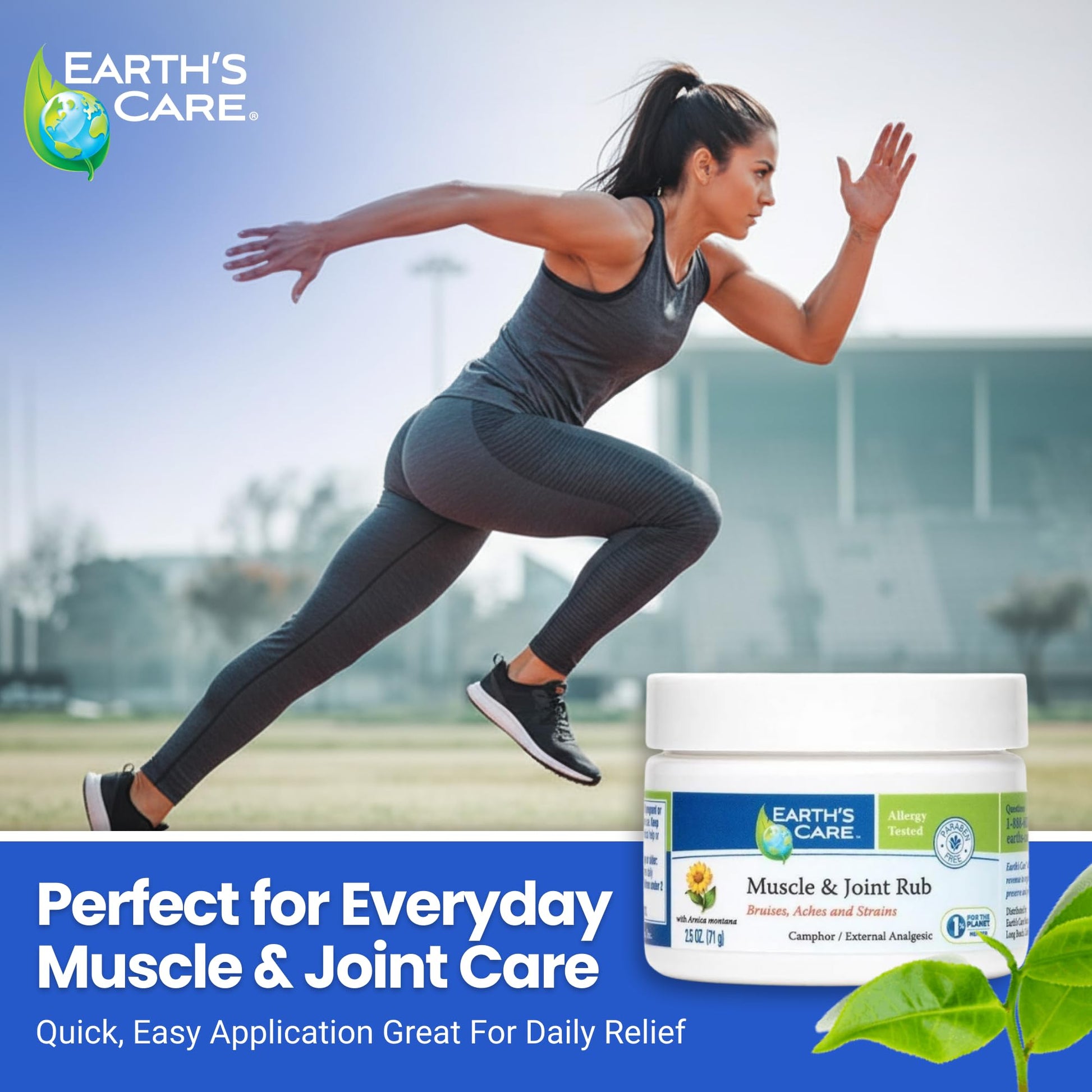 Earth's Care Muscle & Joint Rub - for Sore Muscles, Bruises, Aches and Strains - 2.5 OZ. Earth's Care buy supplements canada