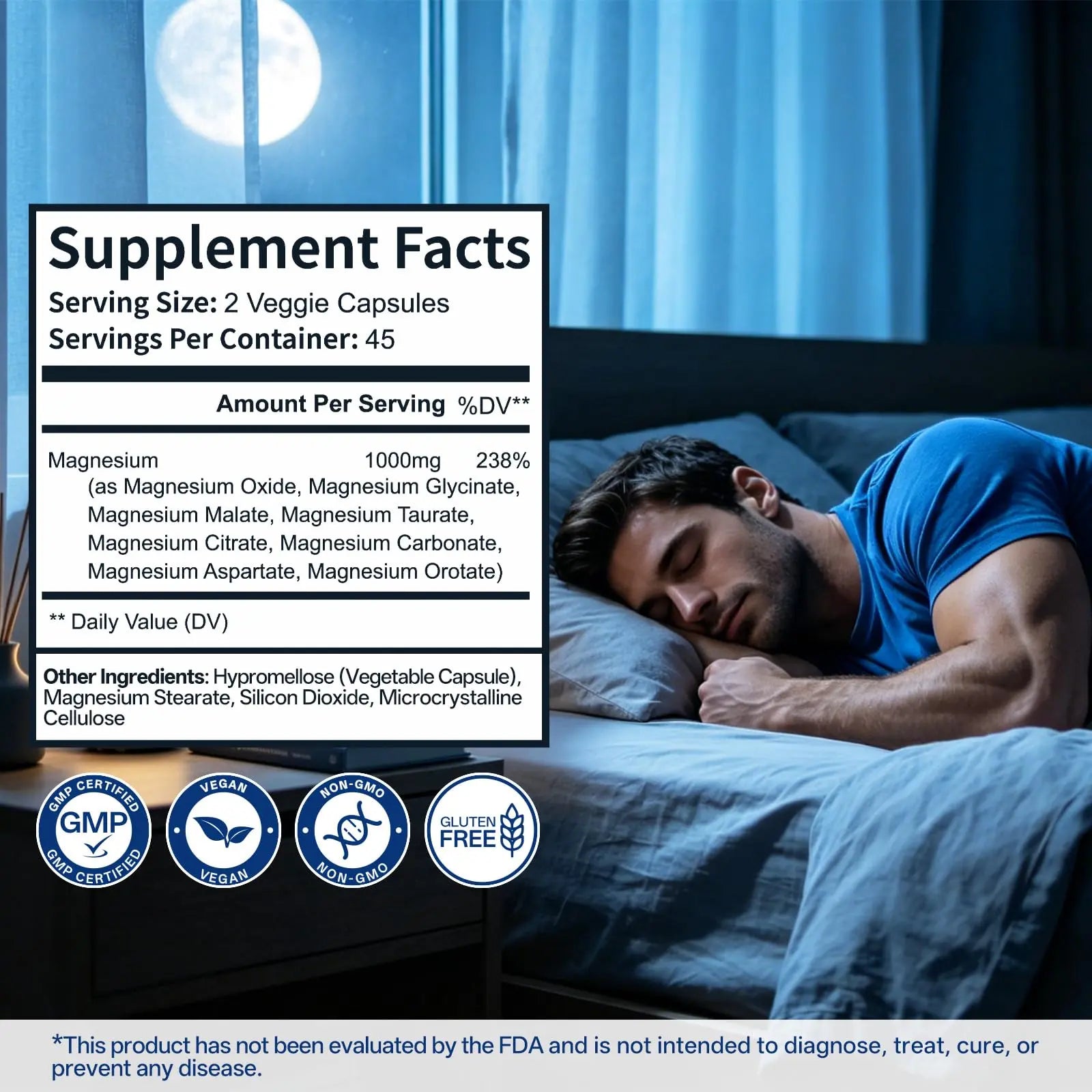 8 in 1 Magnesium Complex Capsules 1000mg for Women and Men - Highly Absorbable Magnesium Supplement Supports Muscle Relaxation Sleep & Energy | NSF Certified, GMP, Gluten Free, Vegan Oopeatol buy supplements canada