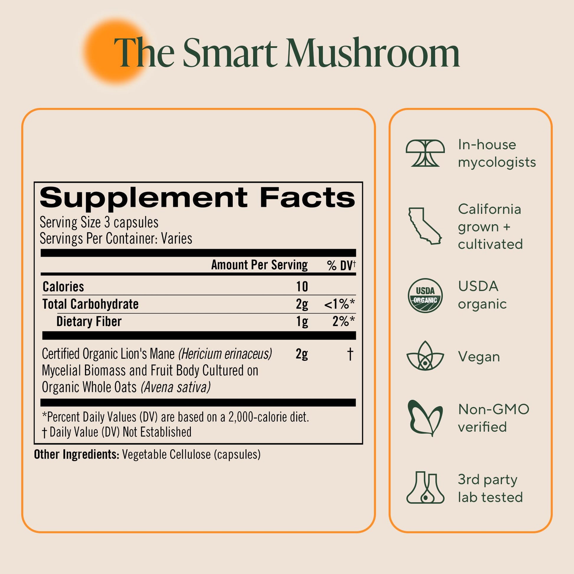 Om Lion’s Mane Mushroom Capsules - Organic Mushroom Supplement and Nootropic - Brain Supplements for Memory and Focus, 180 Count (60 Servings) OM MUSHROOM SUPERFOOD buy supplements canada