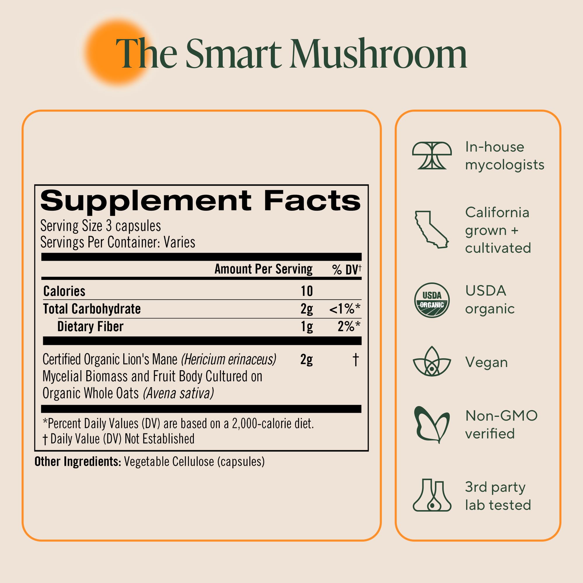 Om Lion’s Mane Mushroom Capsules - Organic Mushroom Supplement and Nootropic - Brain Supplements for Memory and Focus, 180 Count (60 Servings) OM MUSHROOM SUPERFOOD buy supplements canada