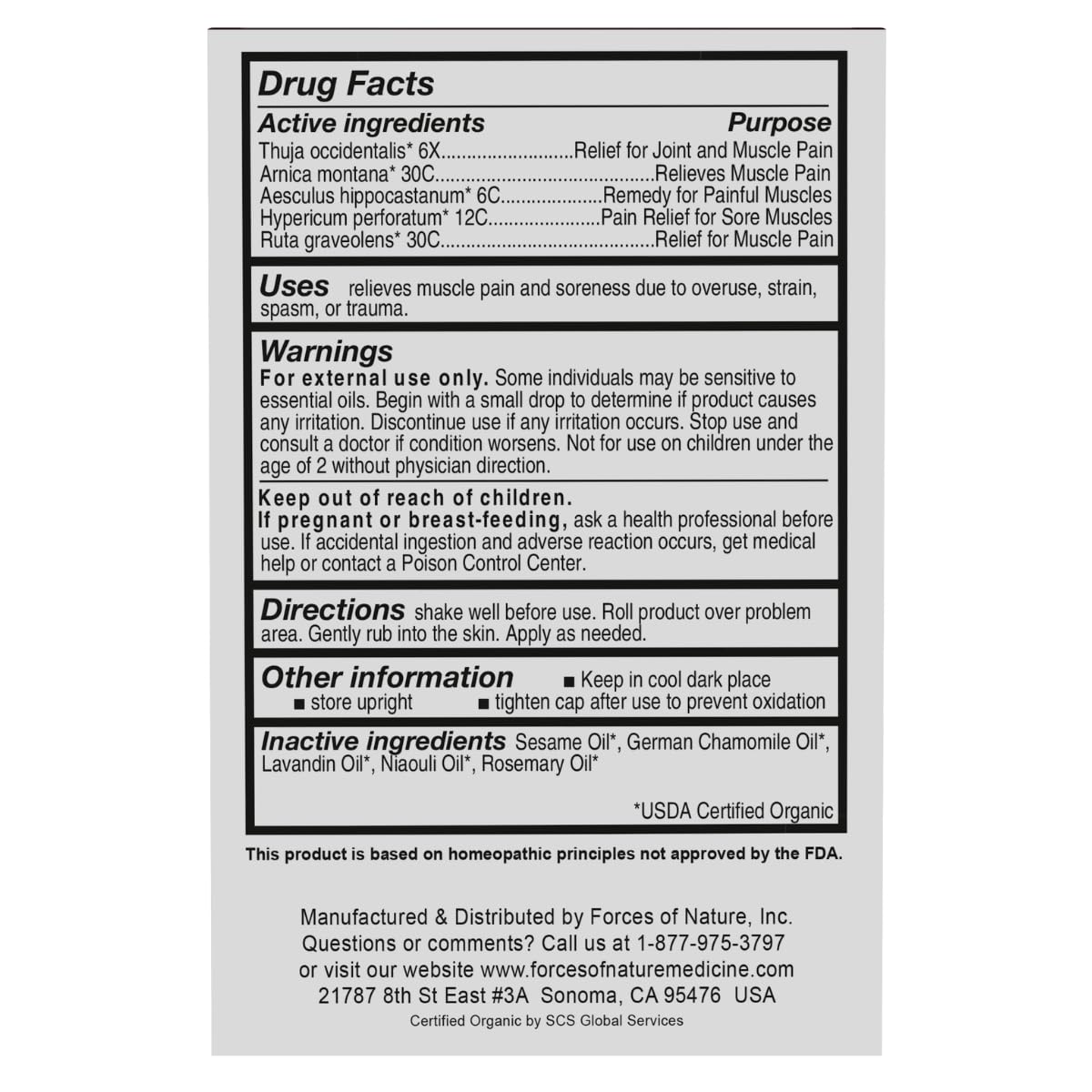 Forces of Nature - Natural, Organic Muscle Pain Relief (4ml) (Packaging May Vary) Forces of Nature buy supplements canada
