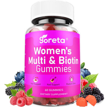 Goreta Women’s Multivitamin Gummies with Biotin 2,500 mcg – 15 Key Nutrients, Sugar-Free Mixed Berry, Pectin-Based, 60 Count Goreta buy supplements canada