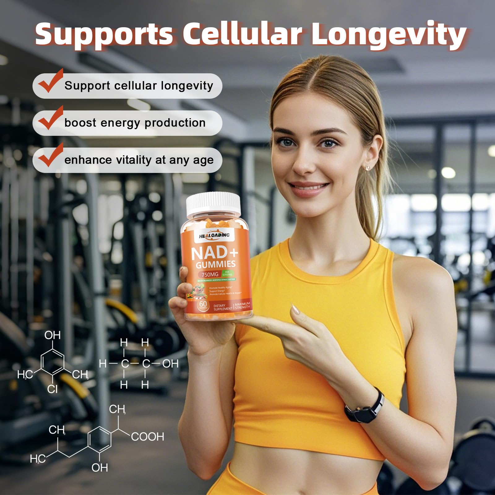 NAD+ Gummies NAD Resveratrol Supplement : NAD Supplements for Women Aging Defense Absorption Than Nicotinamide Riboside Boost Vitamin B3 D3 Sodium Zinc Support Cellular Health Energy and DNA Repair HEALOADING buy supplements canada