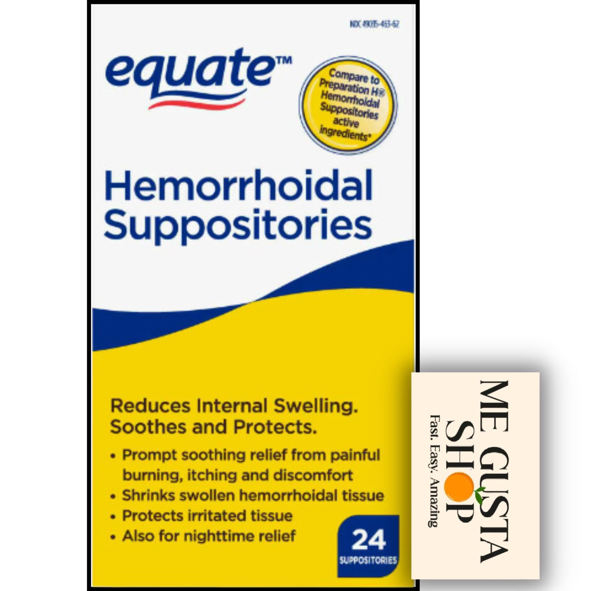 Equate Hemorrhoidal Suppositories 24 Ct Pack of 01 24 Total + me Gusta Sticker ME GUSTA SHOP buy supplements canada