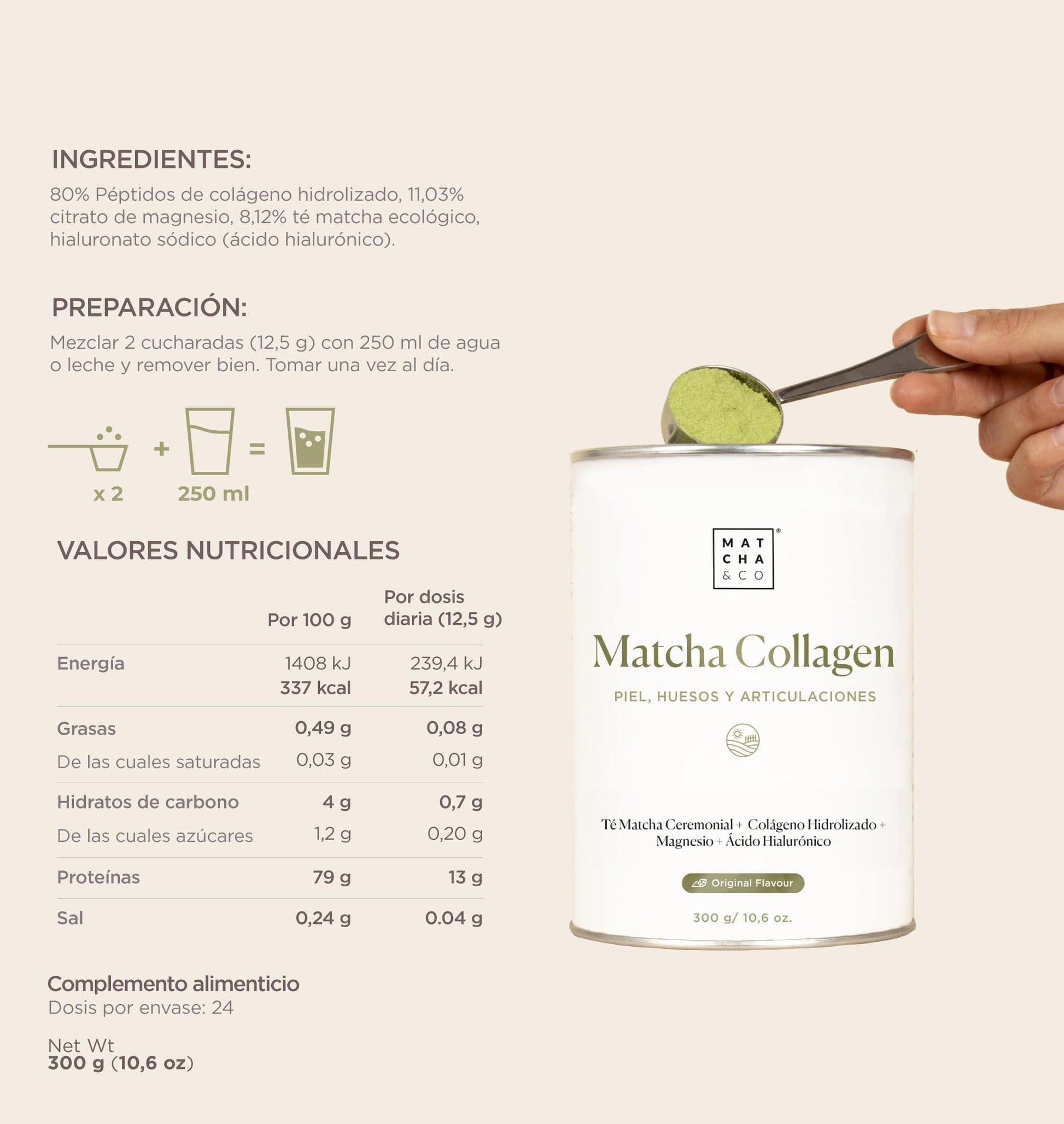 Collagen with Magnesium, Matcha Tea and Hyaluronic Acid. Joints, skin and nails Matcha & CO buy supplements canada