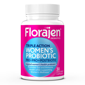 Florajen Women's Complete Triple-Action Prebiotic + Probiotic + Postbiotic for Digestive & Immune Support - Fast-Acting Relief from Constipation & Bloating - Gluten-Free - Vegan - Non-GMO - 30-Count Florajen buy supplements canada