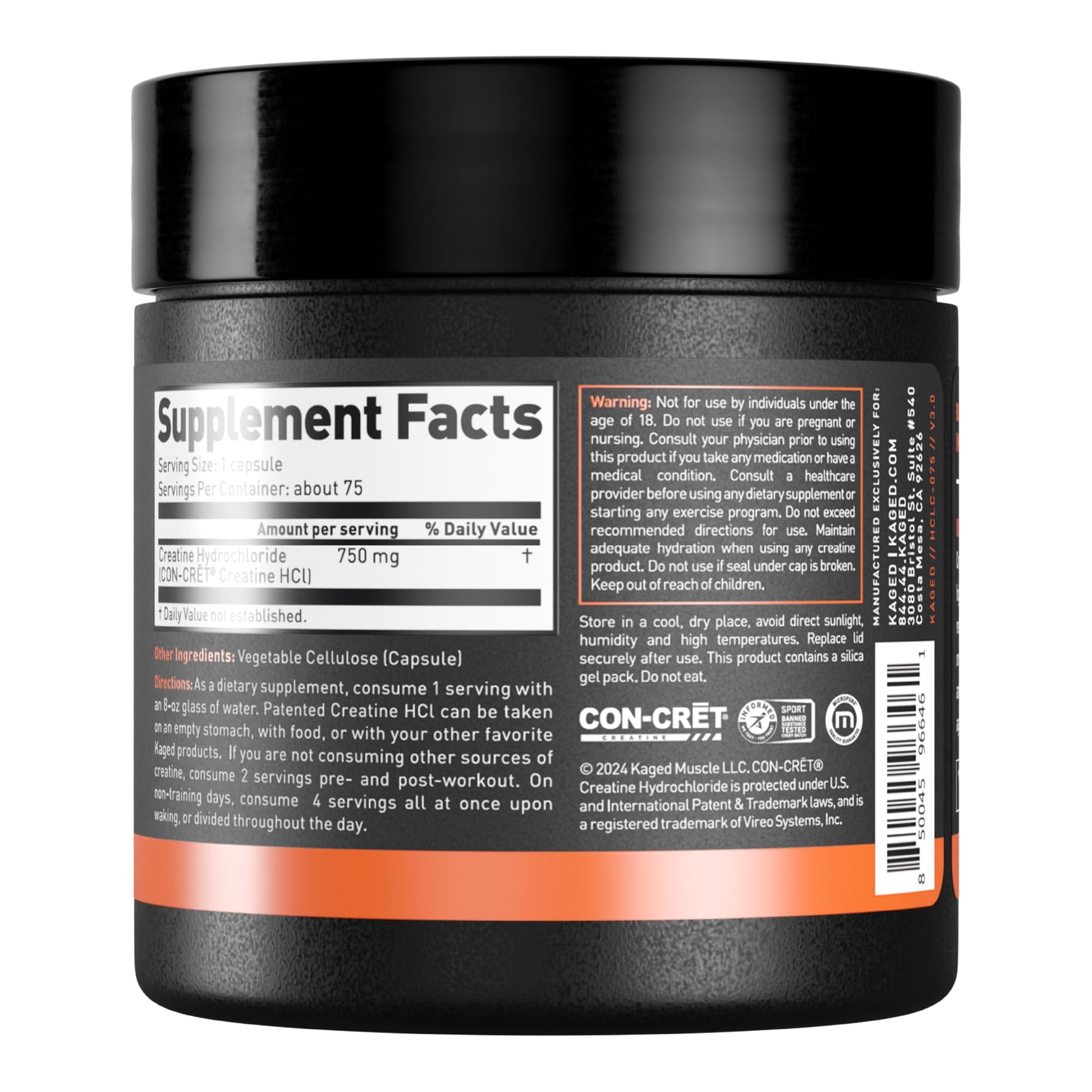 Kaged Creatine HCl Capsules | 7X Concentrated vs Mono | Muscle Building & Recovery | High Absorption | No Bloating | Creatine for Men & Women Kaged buy supplements canada