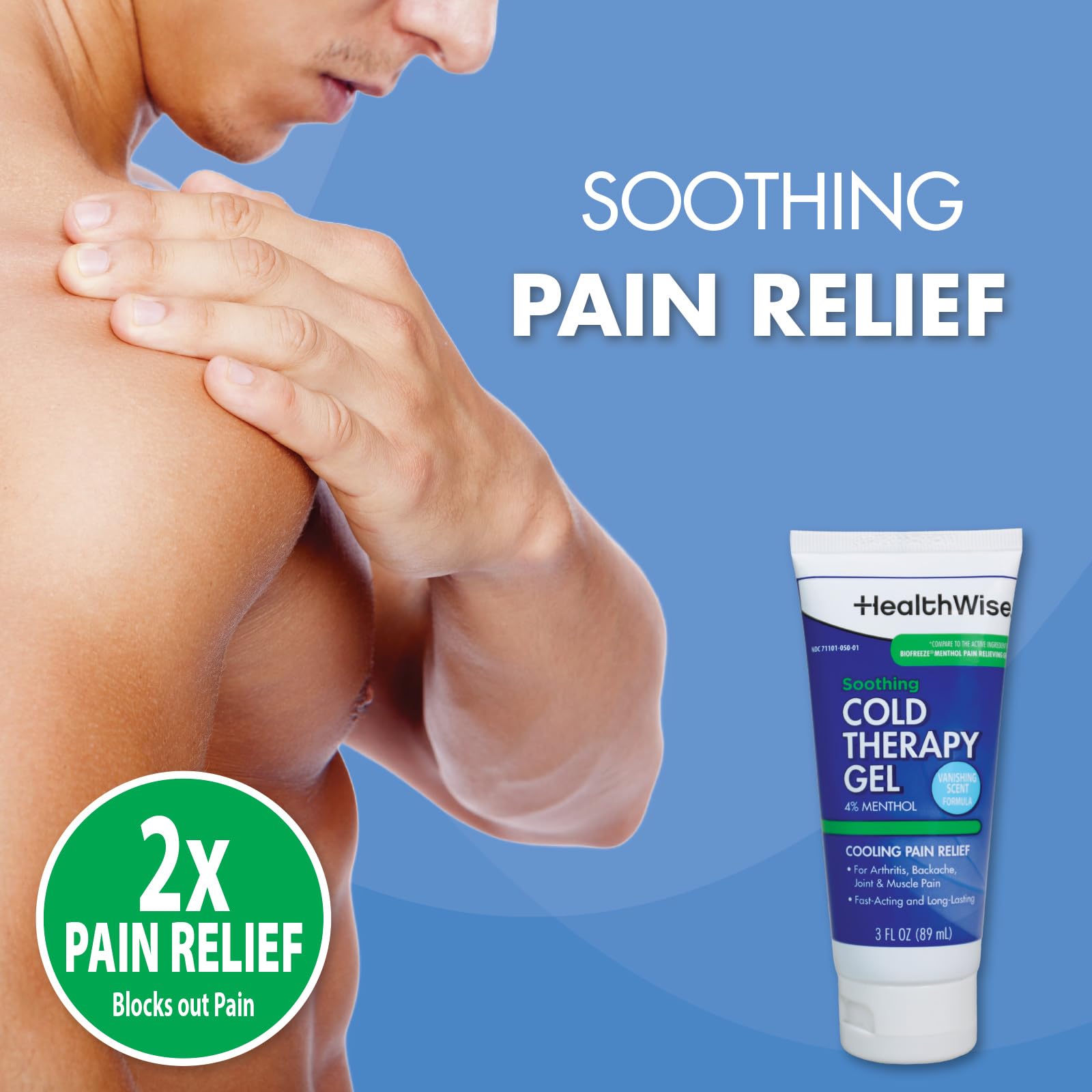 HealthWise Soothing Cold Therapy Gel | 4% Menthol | Vanishing Scent | 3.0 Oz | Arthritis Pain Relief | Topical Analgesic HealthWise buy supplements canada