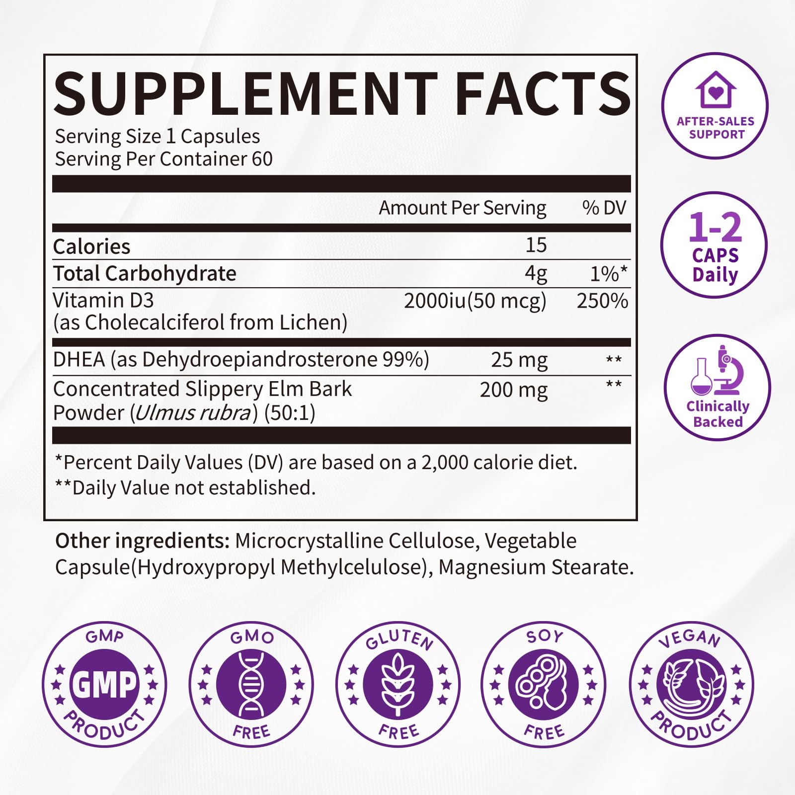Women's DHEA 25mg Supplement with Vitamin D3 & Slippery Elm – Daily Hormone Support for Energy, Mood, Immune & Healthy Aging – Gentle Balance Formula, Vegan Capsules, 60 Count iMATCHME buy supplements canada