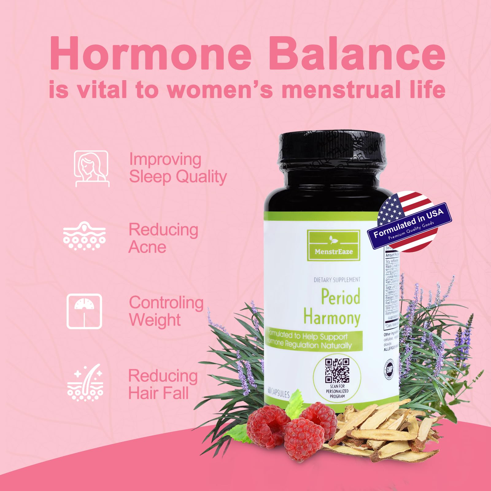 MenstrEaze PMS Relief & Hormone Balance for Women, with Black Cohosh, Vitex, Wild Yam MenstrEaze buy supplements canada