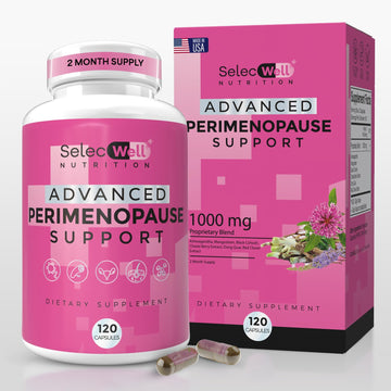 Perimenopause & Menopause Support Supplement for Women – Multi‑Symptom Relief with Black Cohosh & Red Clover Isoflavones | Ashwagandha Adaptogen & Herbal Blend | Hormone Balance Support | 120 Capsules SelecWell buy supplements canada