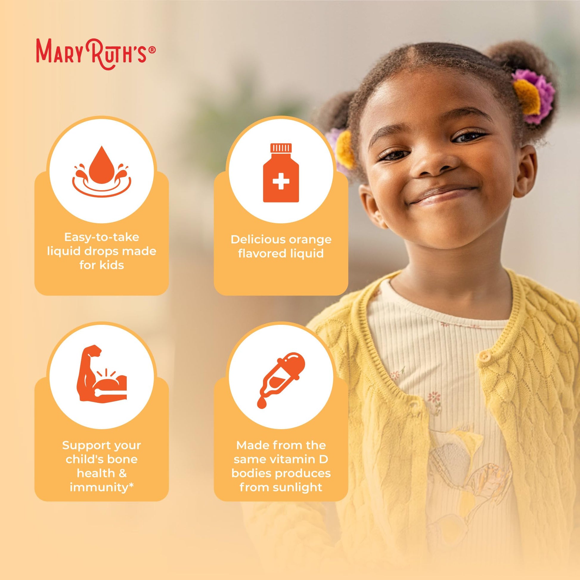 MaryRuth Organics USDA Organic Vitamin D3 Liquid Drops for Kids | 640 IU Vitamin D3 Per Serving | Kids Immune Support & Bone Health Supplement | Formulated for Ages 4-13 | 0.5oz | 30 Servings MARYRUTH'S buy supplements canada