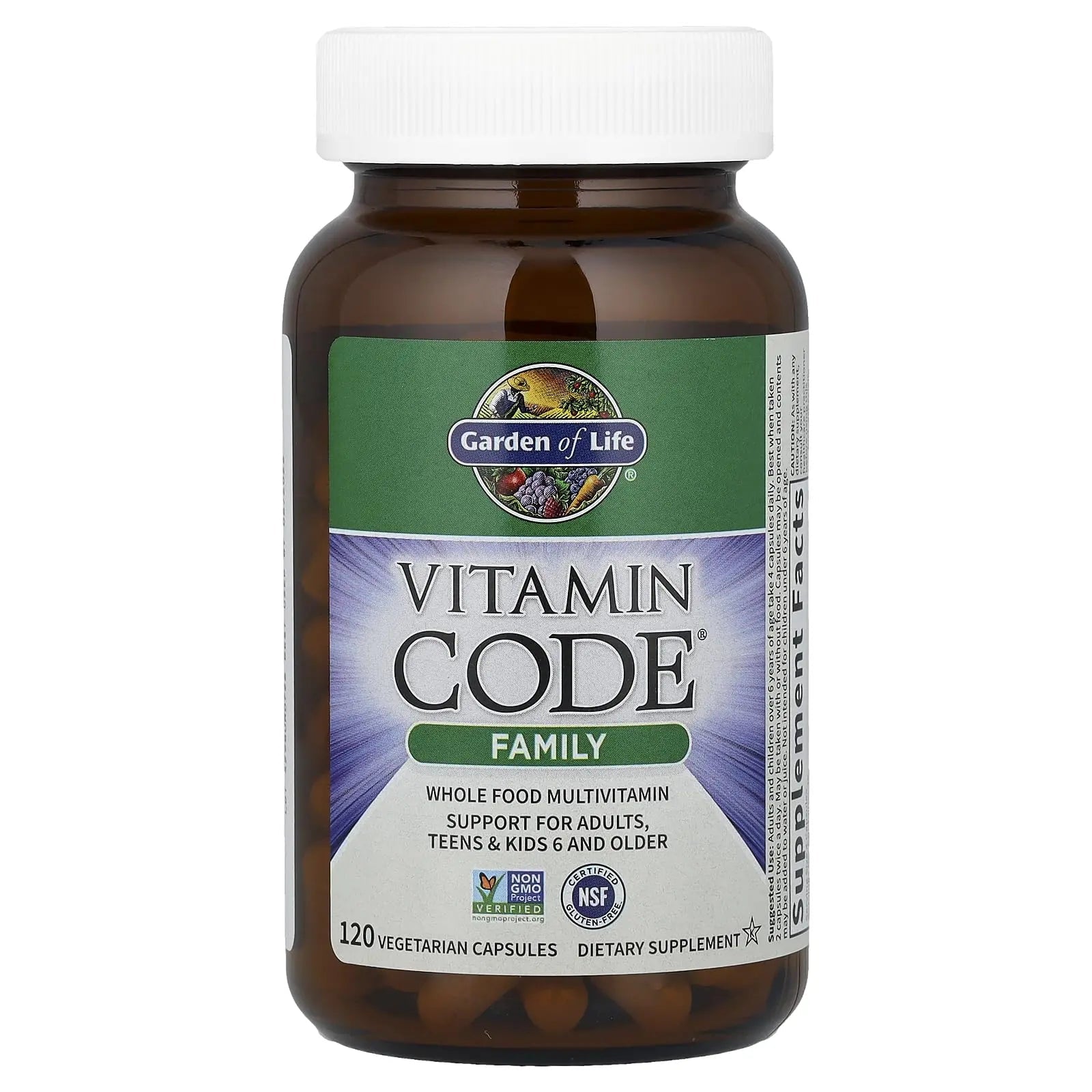Garden of Life Multivitamin for Women, Men & Kids Age 6 and up, Vitamin Code Family Multi - 120 Vegetarian Capsules, Whole Food Vitamins Garden of Life buy supplements canada