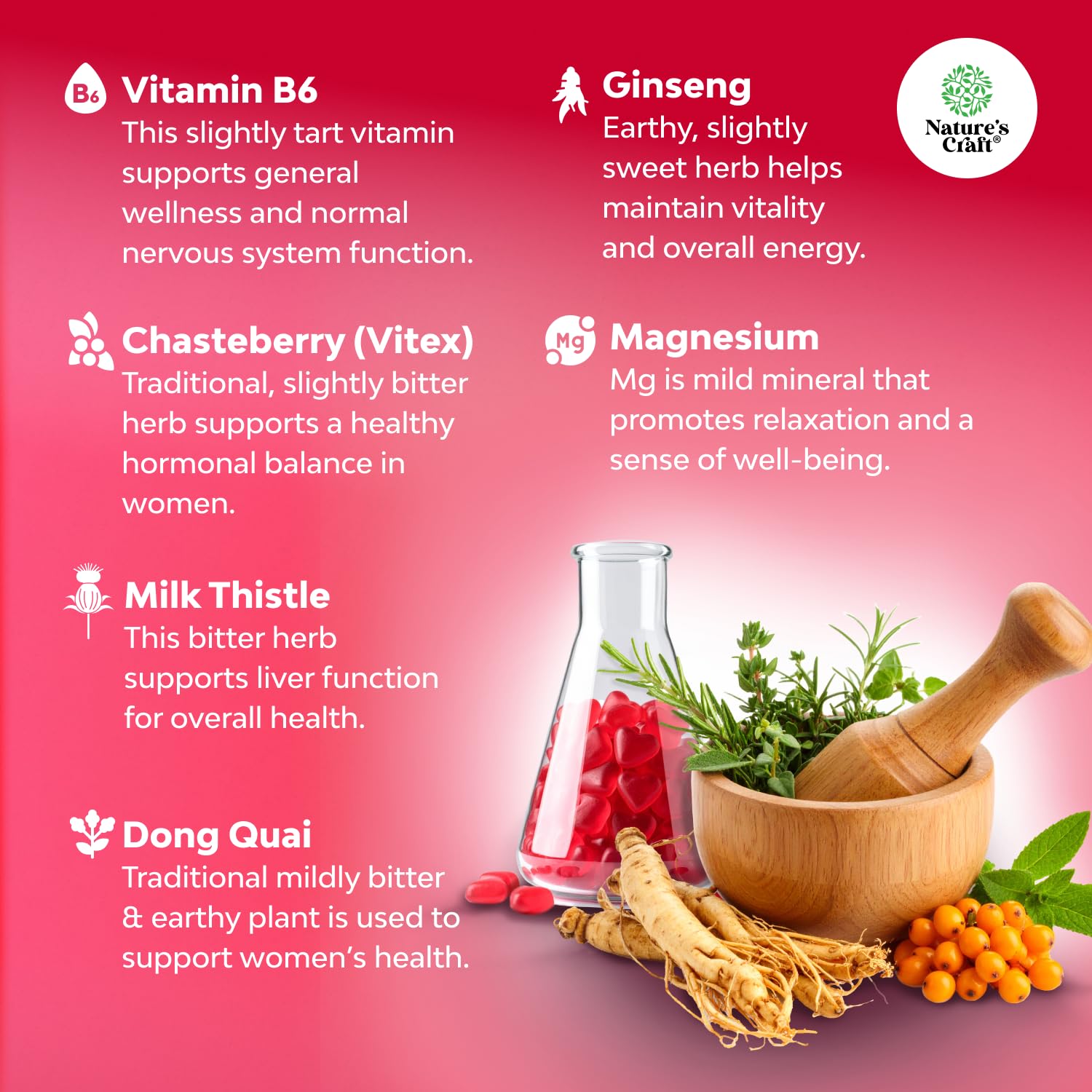 Hormone Balance for Women Gummies of All Ages - PMS Support Supplement for Women to Regulate Menstrual Cycle & Hormonal Balance Menopause & Mood Swings with Vitamin B6 & Dong Quai - 60 Chews Natures Craft buy supplements canada