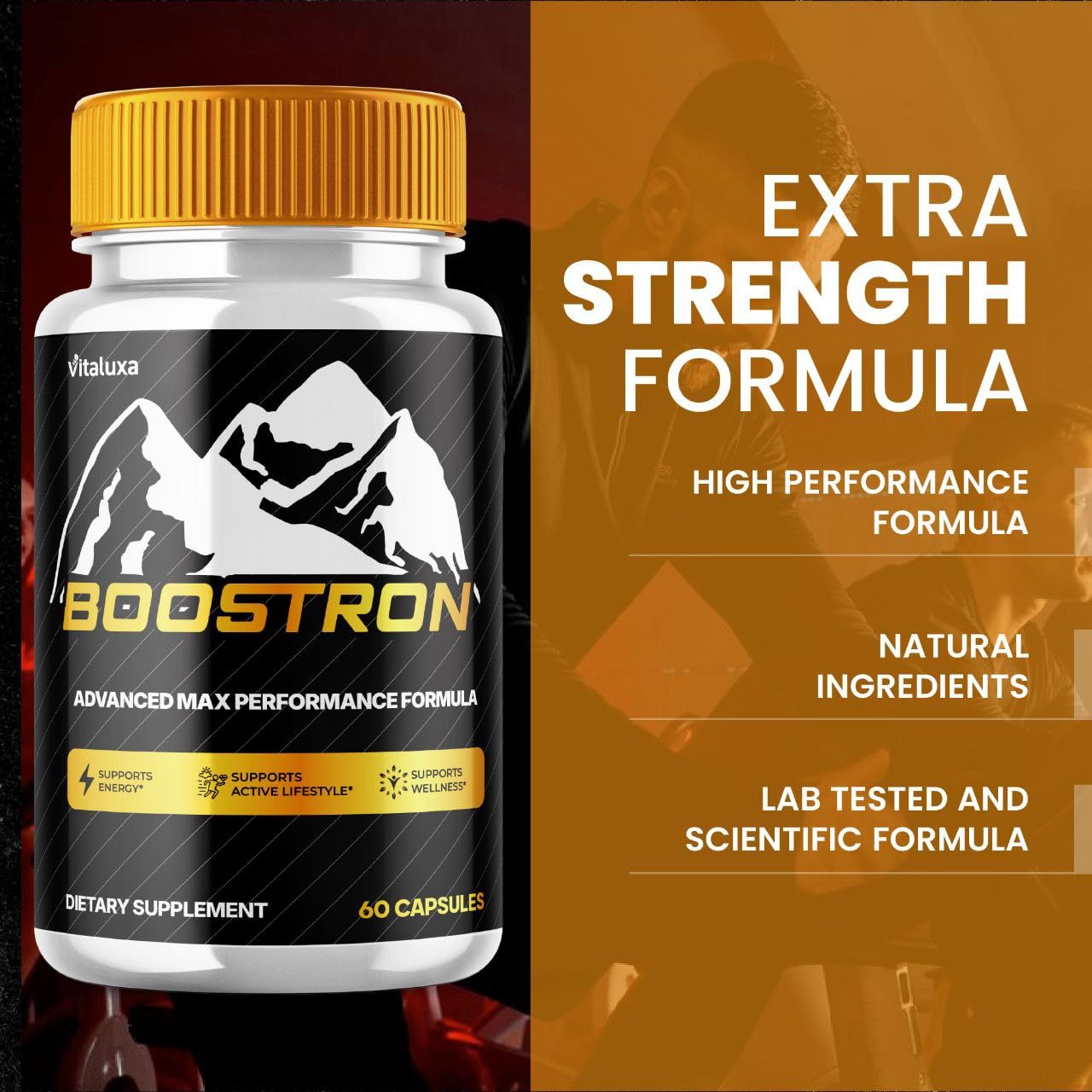 Boostron Capsules, Boostron Supplement Pills - Boostrom Maximum Strength Performance Blend Premium Advanced Formula All Natural Ingredients for Advanced Health Vitamin Support Reviews (60 Capsules) Vitaluxa buy supplements canada