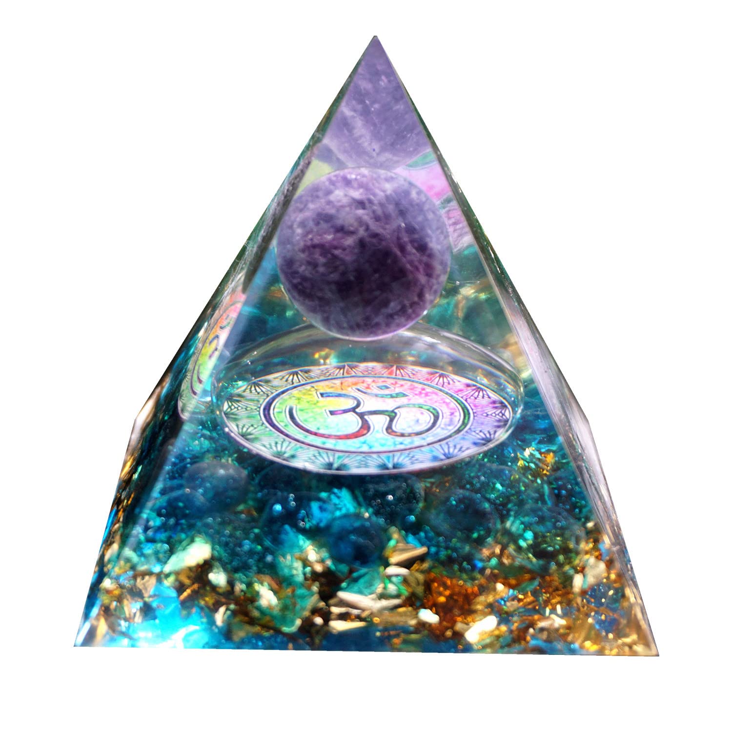 Besorgone Orgonite Pyramid for Positive Energy Amethyst Sphere Chakra Orgone with Blue Quartz Besorgone buy supplements canada