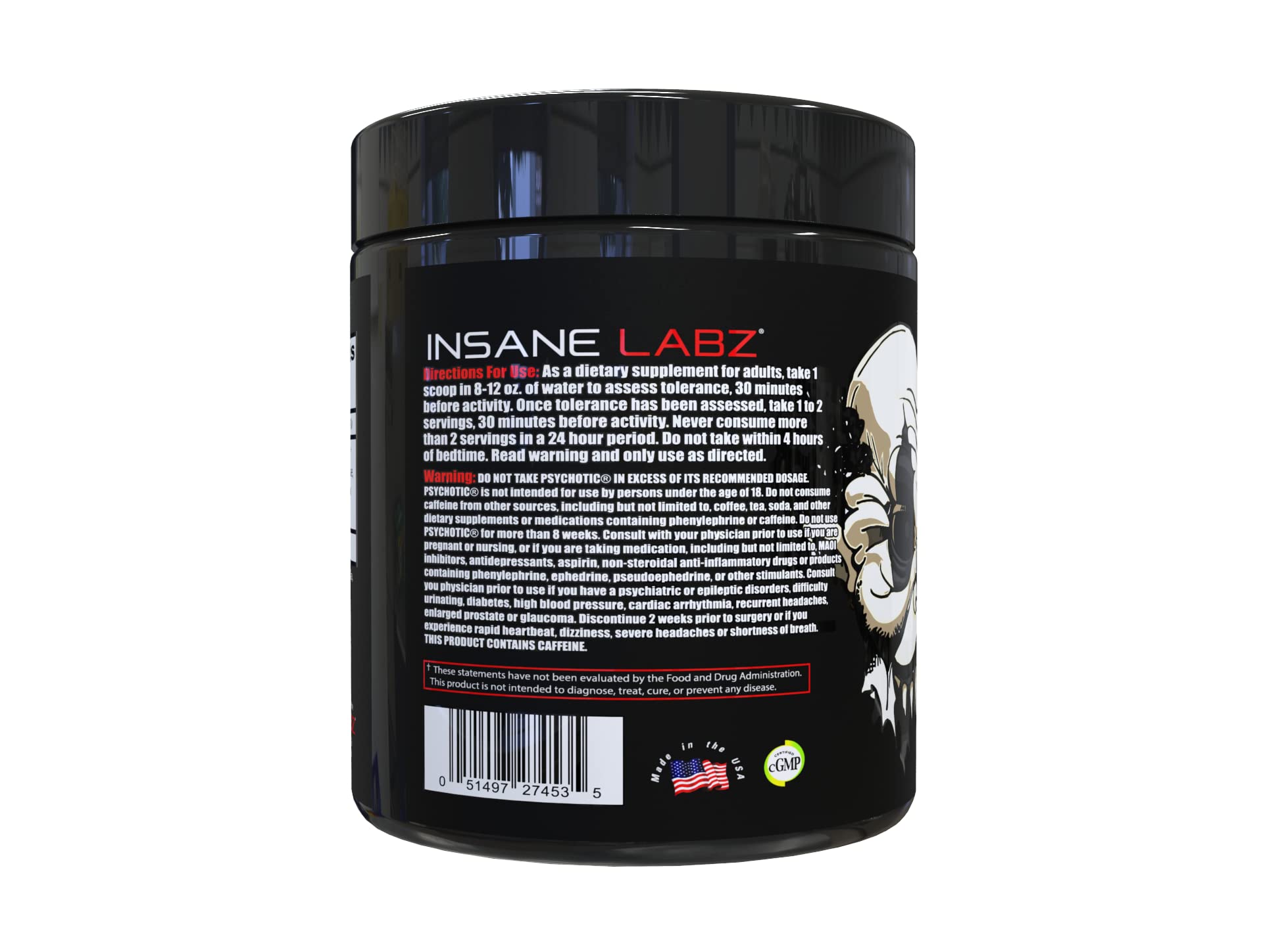 Insane Labz Psychotic Black Edition Mid Stimulant Pre Workout Powder, Energy Focus Pumps, Loaded with Creatine Beta Alanine Taurine Fueled by AMPiberry, 35 Servings (Blue Raspberry) Insane Labz buy supplements canada