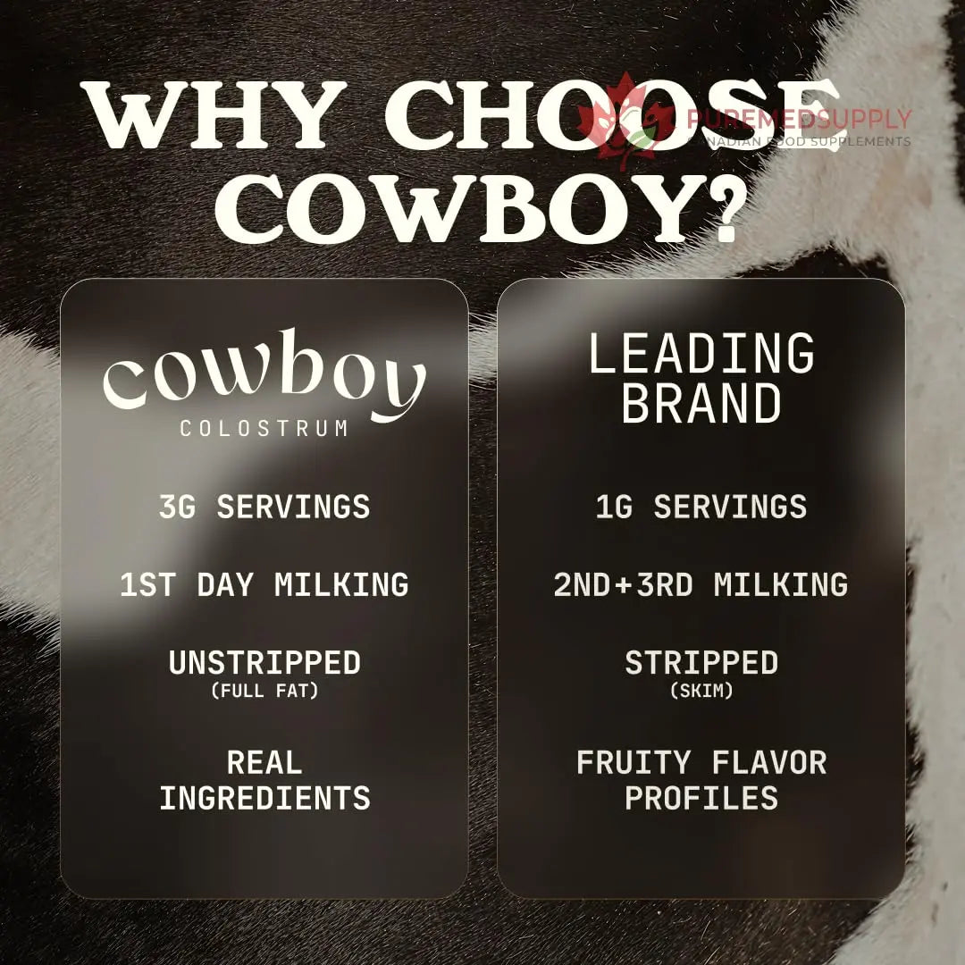 Cowboy - The Exclusive 1st Milking, Whole, Grass Fed Colostrum Supplement for Full Body Health - Sugar Free Bovine Colostrum Powder Packed with Bioactive(Vanilla & Chocolate) Nutrients COWBOY COLOSTRUM buy supplements canada