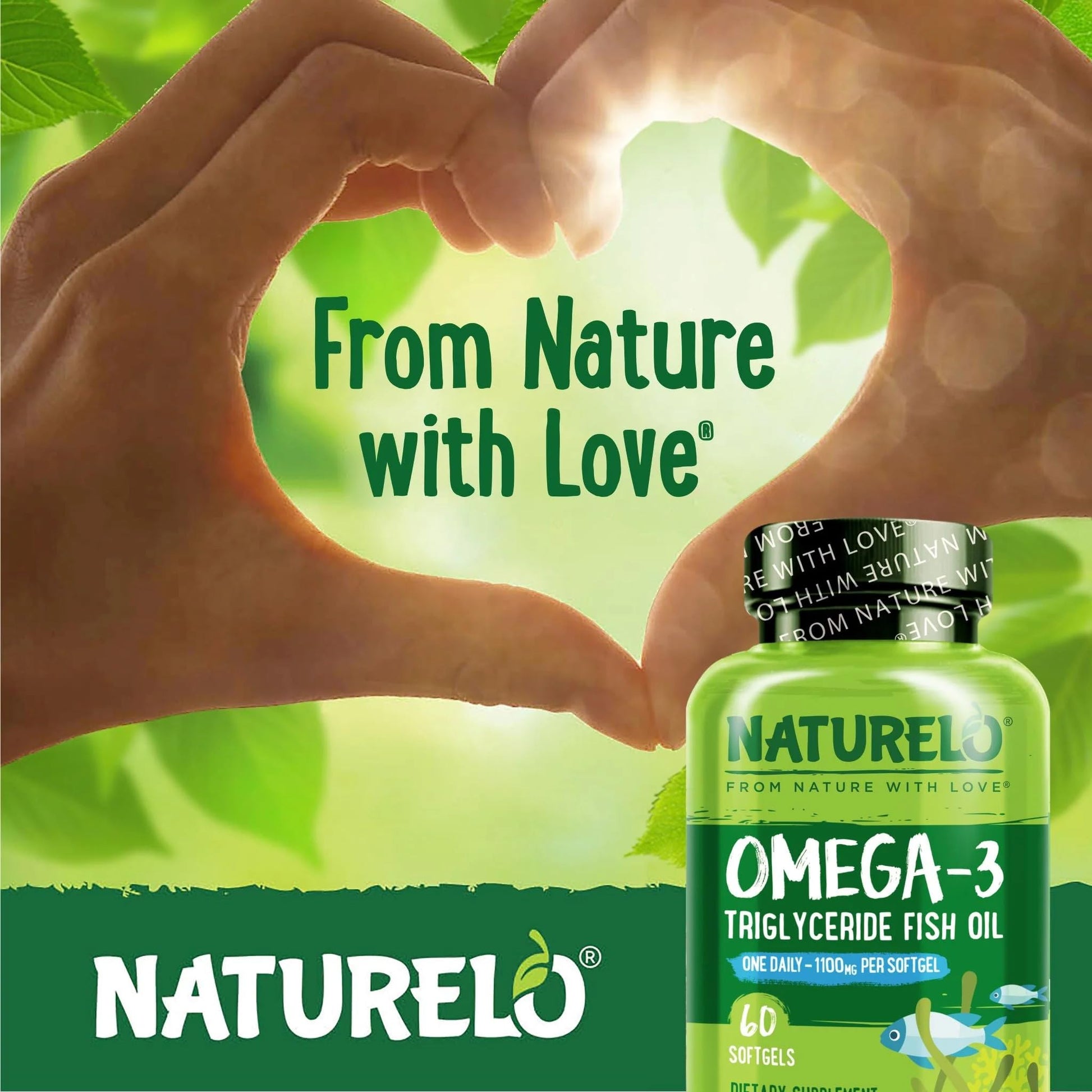 NATURELO Burpless Omega 3 Fish Oil Supplement - 1100mg Triglyceride Omega-3, EPA + DHA, Liquid Fish Oil for Heart, Eye, Brain, Joint Health NATURELO buy supplements canada