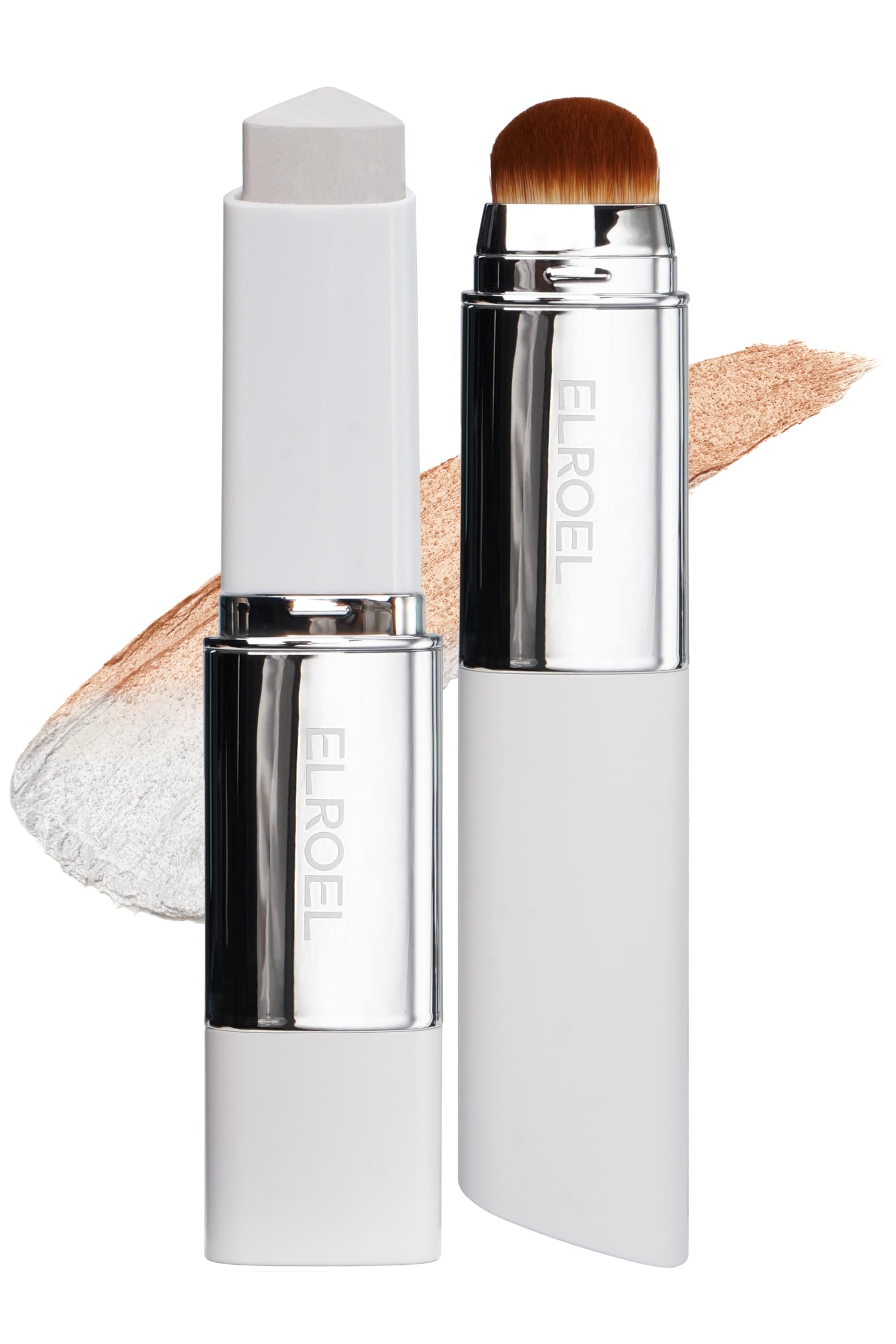 ELROEL Blanc Cover Cream Stick V White - Korean Color-Changing Foundation Stick with Volufiline - Medium to Full Coverage Dewy Finish Base Makeup - Dual-Ended with Detachable Brush (202 Natural) ELROEL buy supplements canada