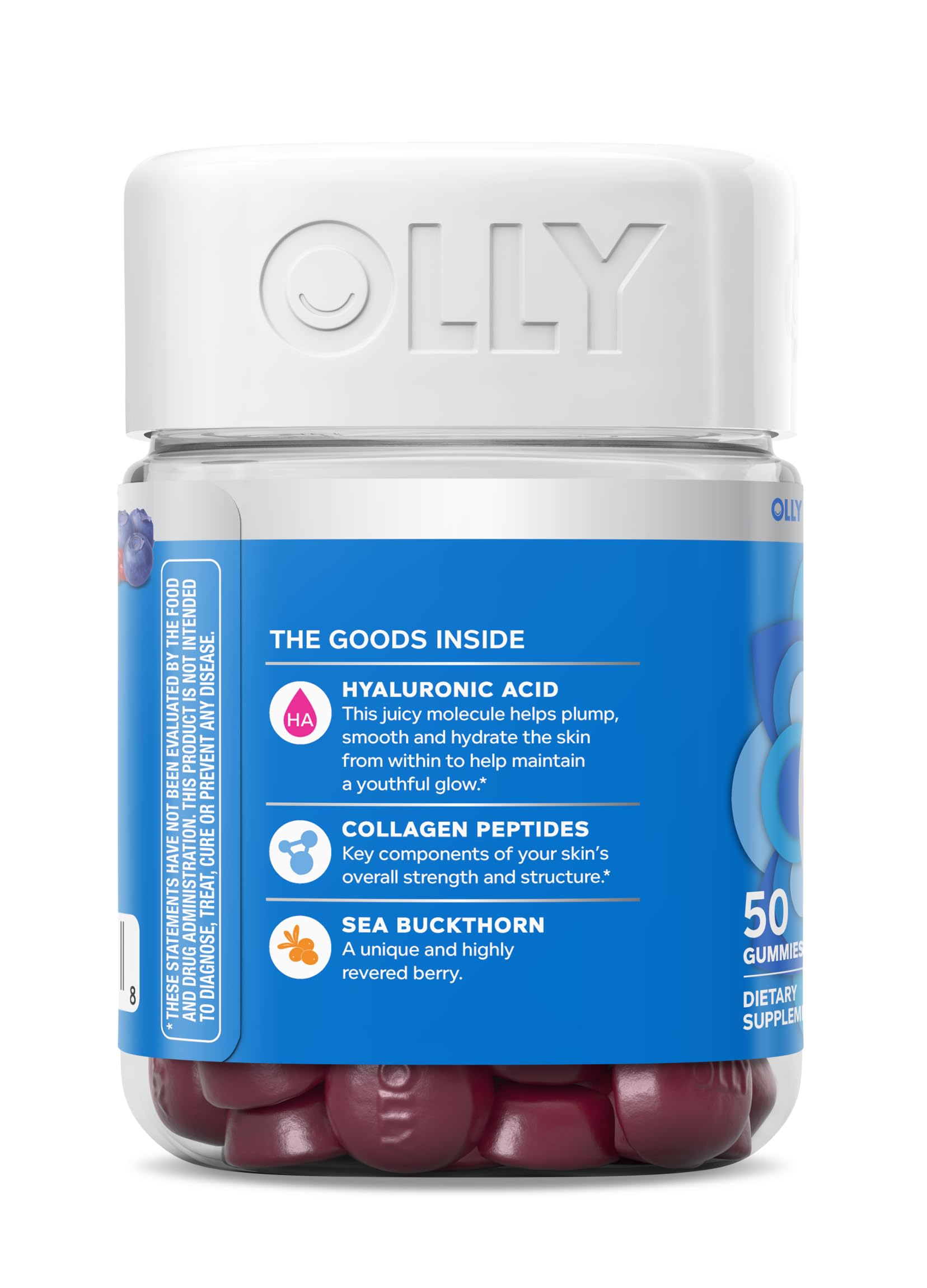 OLLY Glowing Skin Gummy, Hydrated & Youthful Skin,* Hyaluronic Acid, Collagen Peptides, Sea Buckthorn, Plump Berry Flavor OLLY buy supplements canada