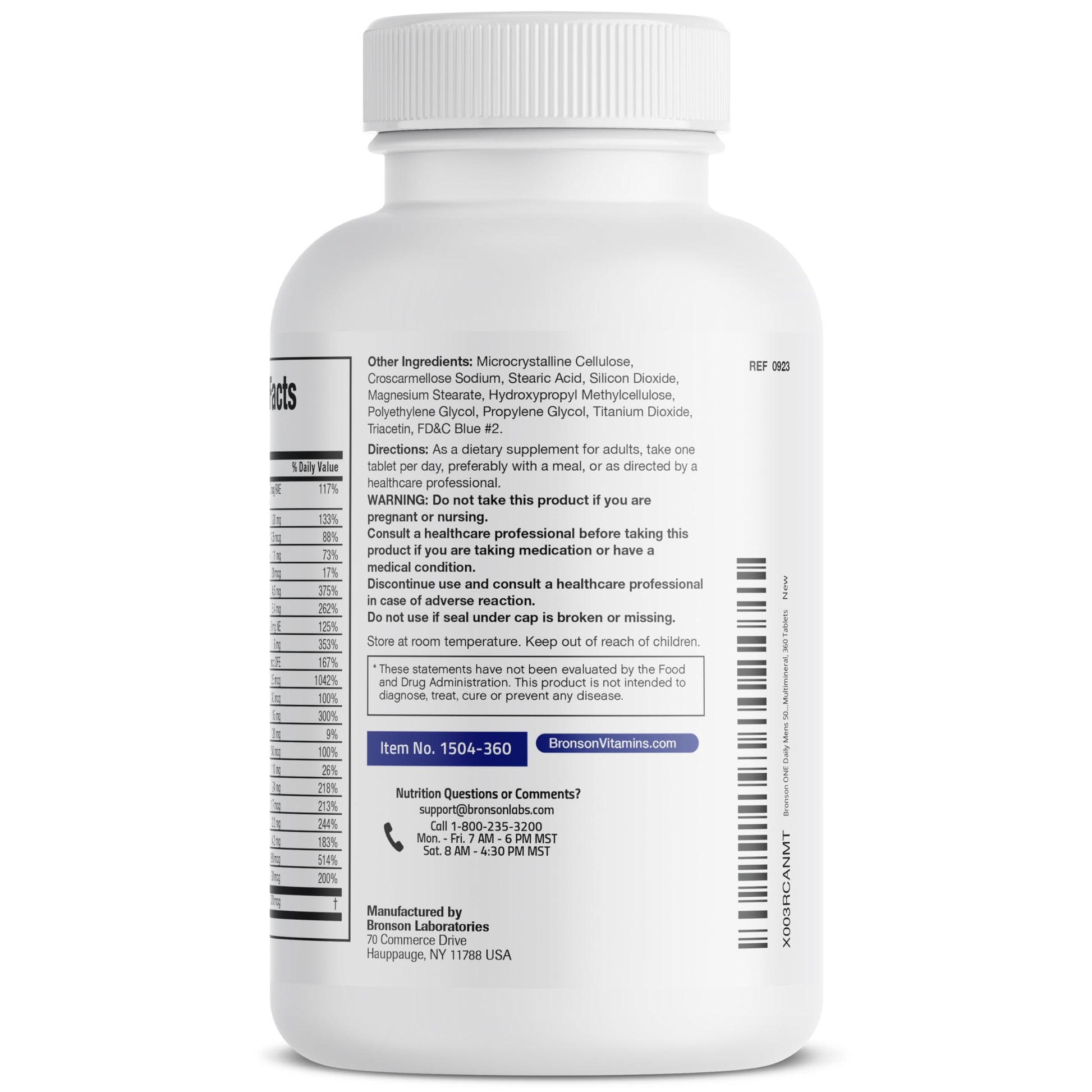 Bronson ONE Daily Mens 50+ Complete Multivitamin Multimineral, 360 Tablets Bronson buy supplements canada
