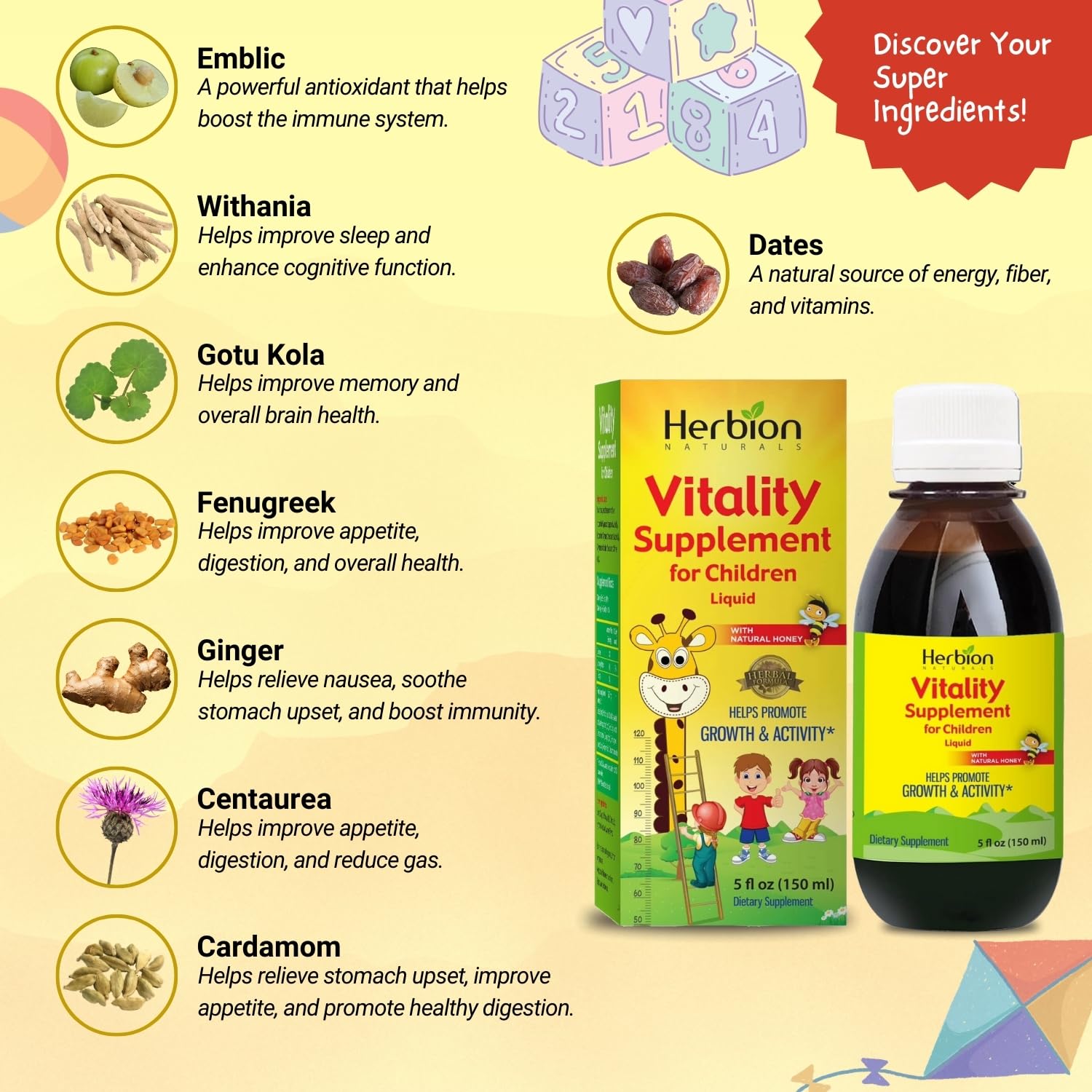 Herbion Naturals Vitality Supplement Syrup for Children, Promotes Growth and Appetite Herbion Naturals buy supplements canada