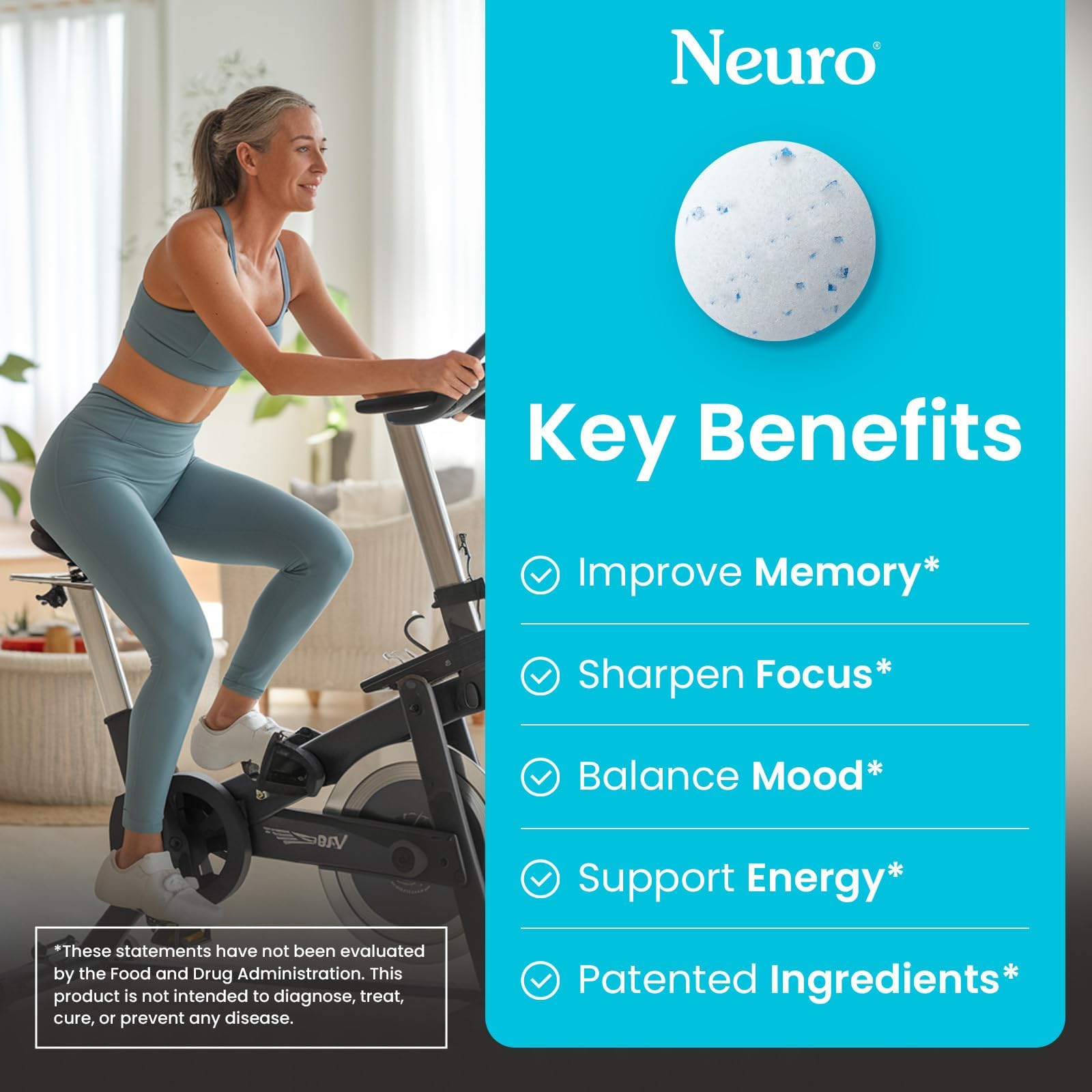 Neuro Memory & Focus Gum - Nootropic Gum with Vitamin B12, Vitamin B6, L-Theanine & Ginseng Extract - Natural Brain Support Supplement - Vegan, Caffeine & Sugar Free Chews - Peppermint, 90 ct Neuro buy supplements canada