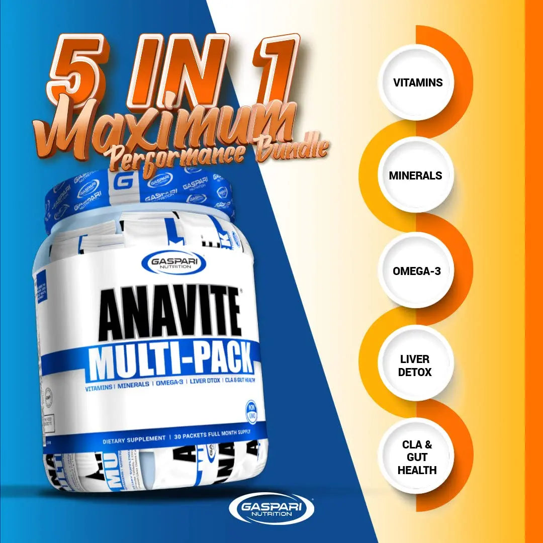 Gaspari Nutrition Anavite, Full Spectrum Multi-Vitamin Packs, Anavite Multivitamins, CLA, Omega 3s, Proven Gut, and Proven Liver Detox Gaspari Nutrition buy supplements canada