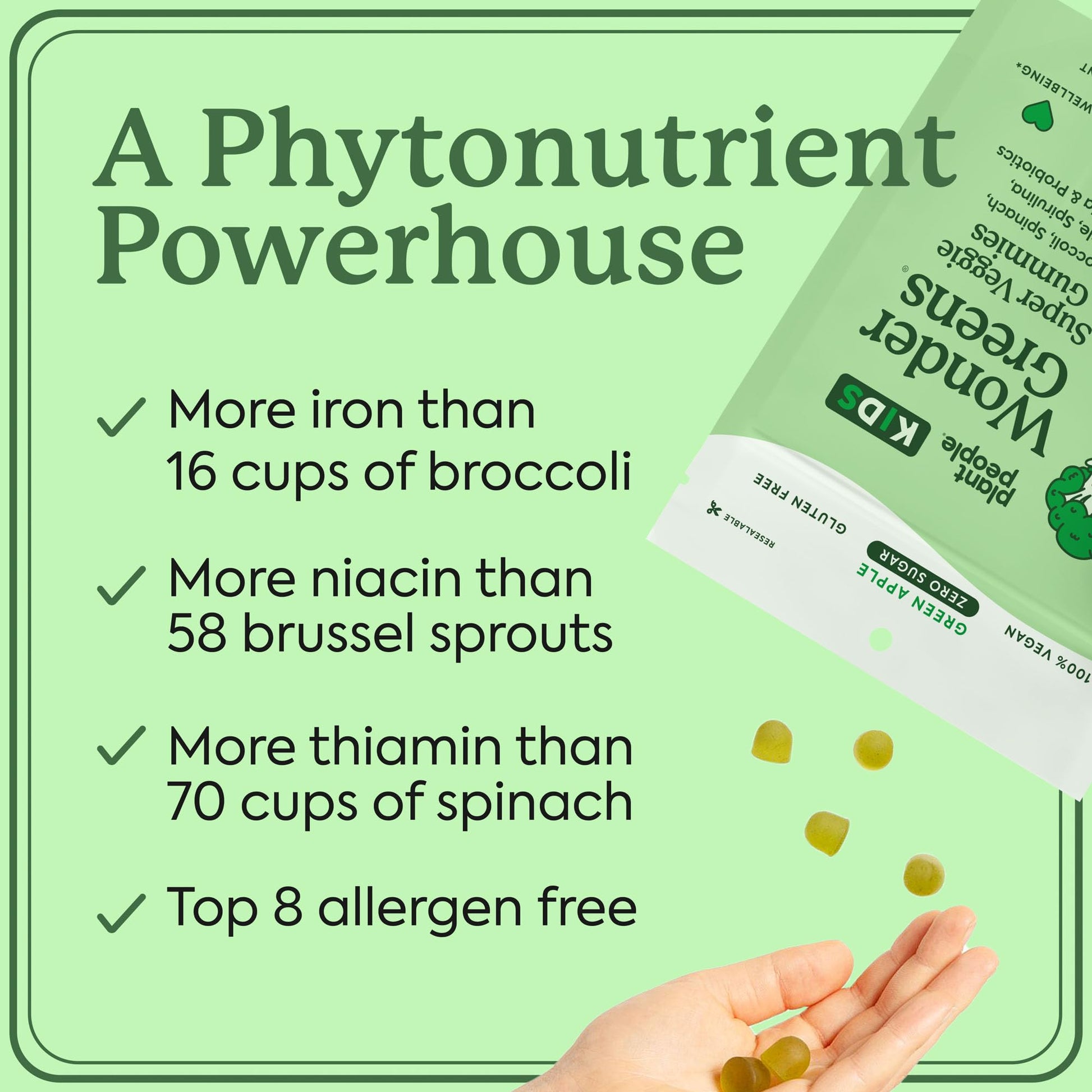 WonderGreens Kids Super Veggie Gummies – Sugar-Free, Allergen-Free Multivitamin for Picky Eaters with Probiotics Plant People buy supplements canada