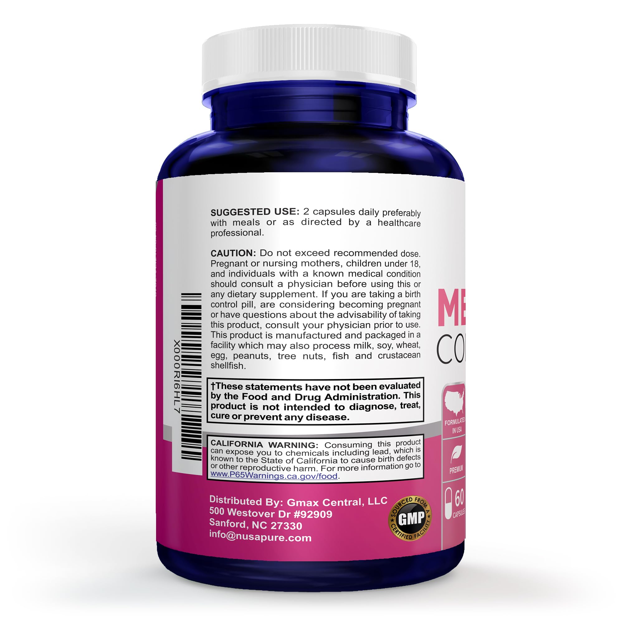 NusaPure Menopause Complex : Black Cohosh and Herbal Ingredients - 60 Capsules NusaPure buy supplements canada