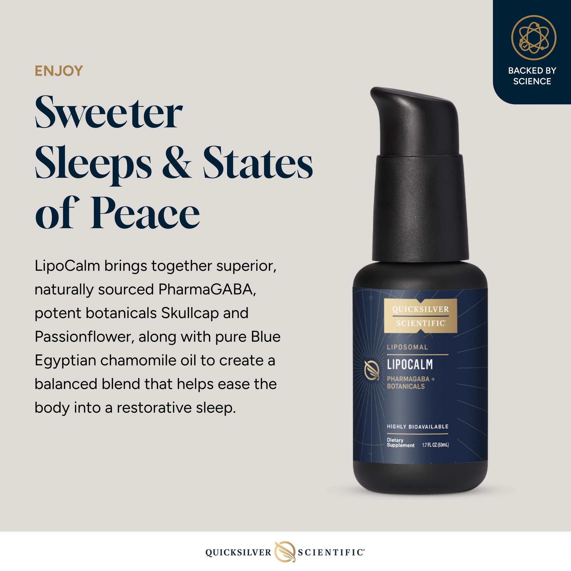 Quicksilver Scientific LipoCalm - Liposomal GABA with Herbs for Relaxation Support - Chamomile, Passionflower Herb & Skullcap Supplement for Peace of Mind & Sleep Calm Support (1.7oz / 50ml) Quicksilver Scientific buy supplements canada