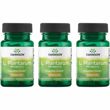 Swanson L. Plantarum - 10 Billion CFUs - Probiotic Supplement for Occasional Gas & Bloating - Supports Lower GI Tract Health* - No Refrigeration Needed - Non-GMO - 30 Vegan Capsules (3 Pack) Swanson buy supplements canada