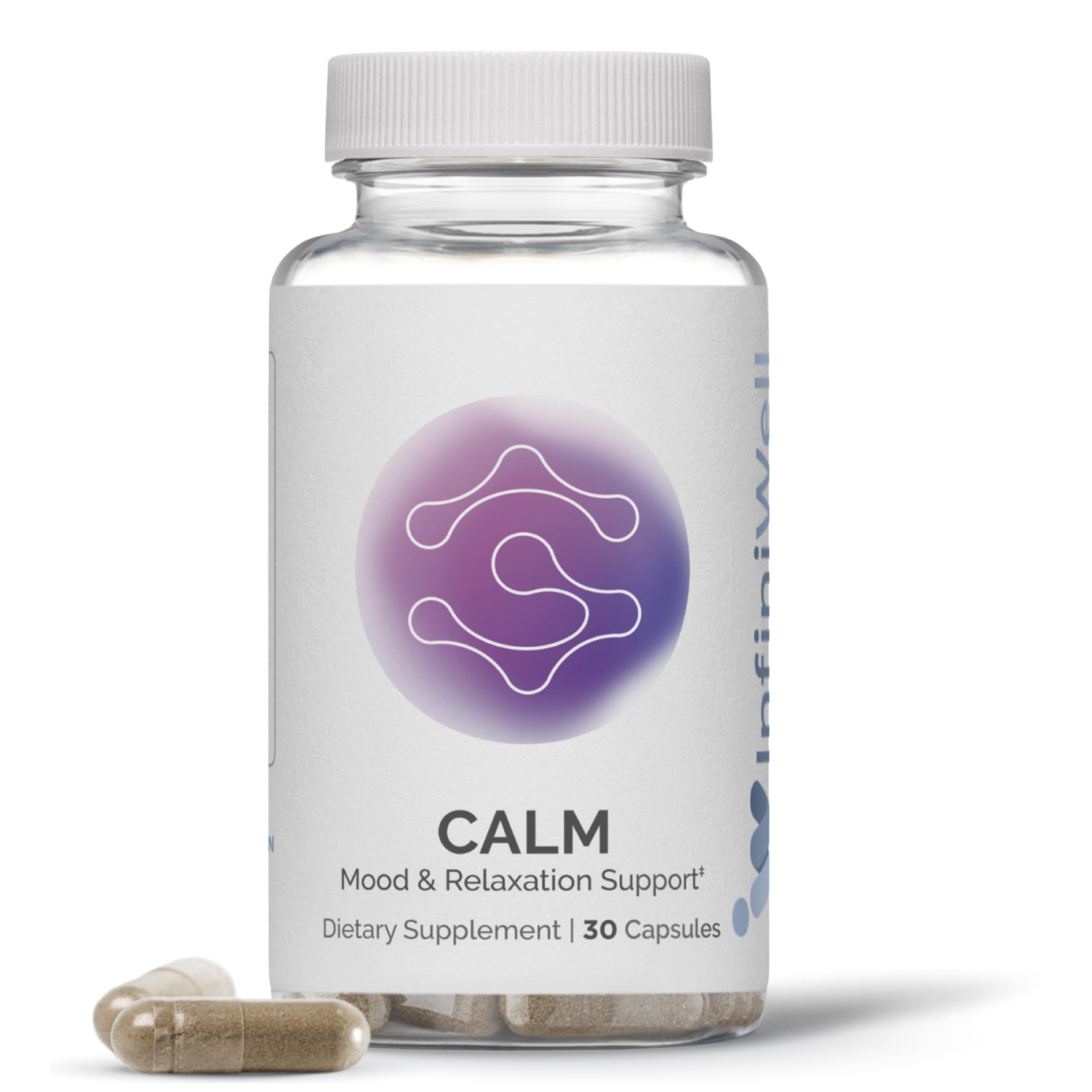 InfiniWell Calm - Mood & Cognitive Support Supplement for Adults with L-Theanine, Bacopa monnieri & DHH-B - Supports Relaxation, Focus & Mental Clarity (30 Capsules) InfiniWell buy supplements canada