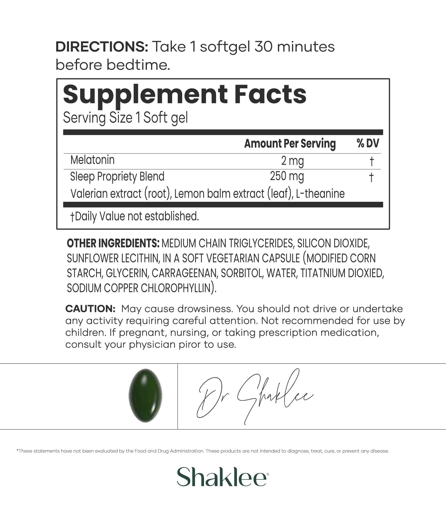 Shaklee - Dream Serene™ Melatonin Sleep Aid - Fall Asleep Faster, Wake Up Refreshed - with Melatonin, Valerian, Lemon Balm, L-Theanine - for Ultimate Beauty Sleep - 30 Softgels Shaklee buy supplements canada