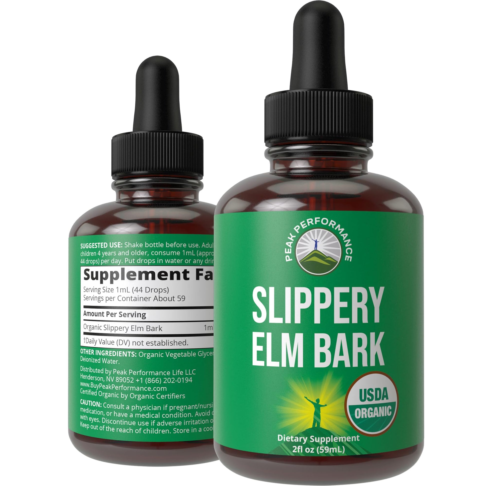 Slippery Elm Bark USDA Organic Vegan Liquid Drops. Extract with High Bioavailability for Women, Men, Kids. for Sore Throat, Irritated Stomach. Zero Sugar, Gluten Free, Tincture Supplement No Capsules Peak Performance buy supplements canada