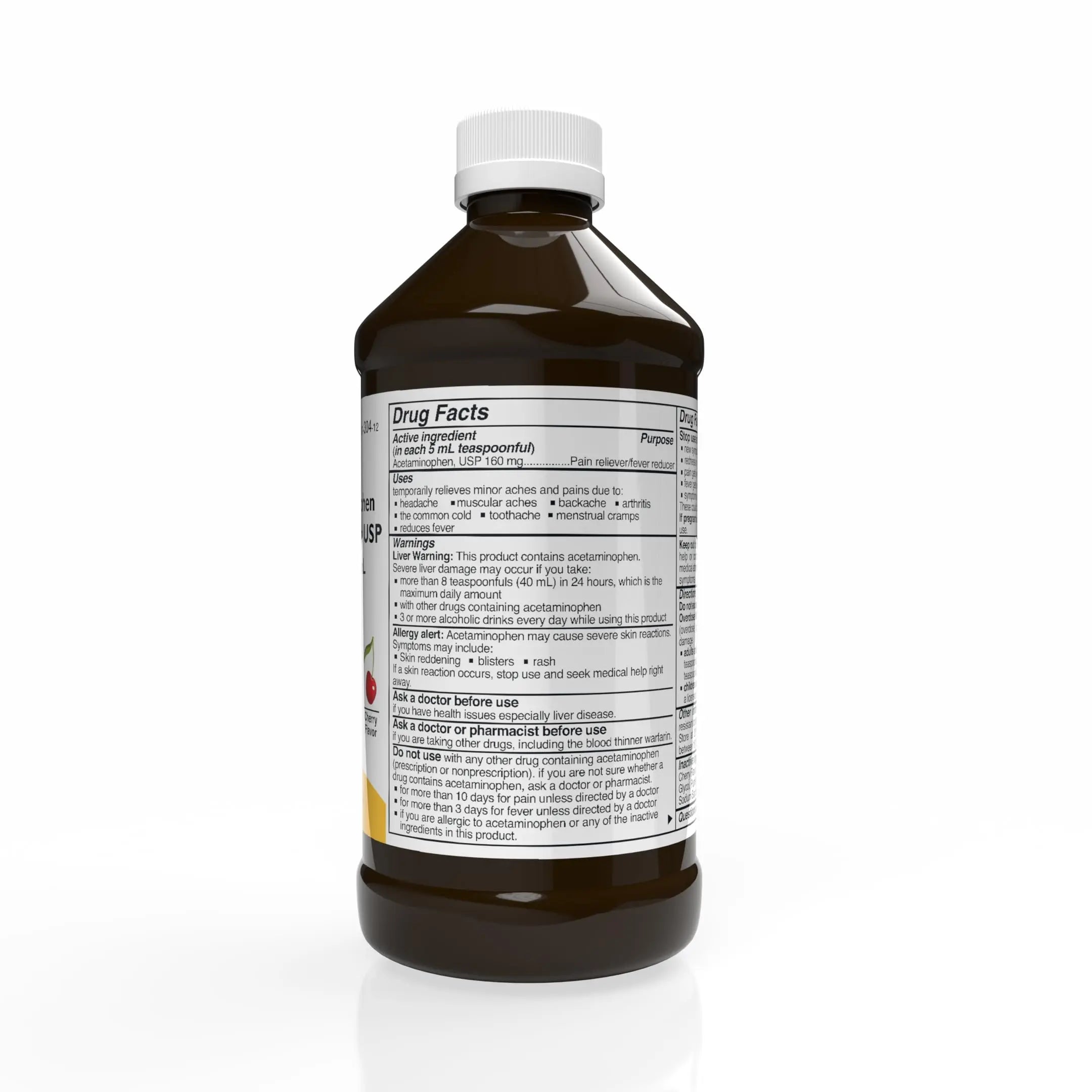 Rising Health Acetaminophen Oral Solution USP, 160 mg/5 mL | Pain & Fever Reliever | Cherry Flavor | Available in 118 mL & 473 mL (118ml - 4oz) Rising buy supplements canada