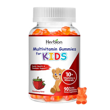 HERBION Naturals Multivitamin Gummies for Kids, Immune Support with Vitamin C, D3, B12, A, E & Zinc, Strawberry Flavor HERBION buy supplements canada
