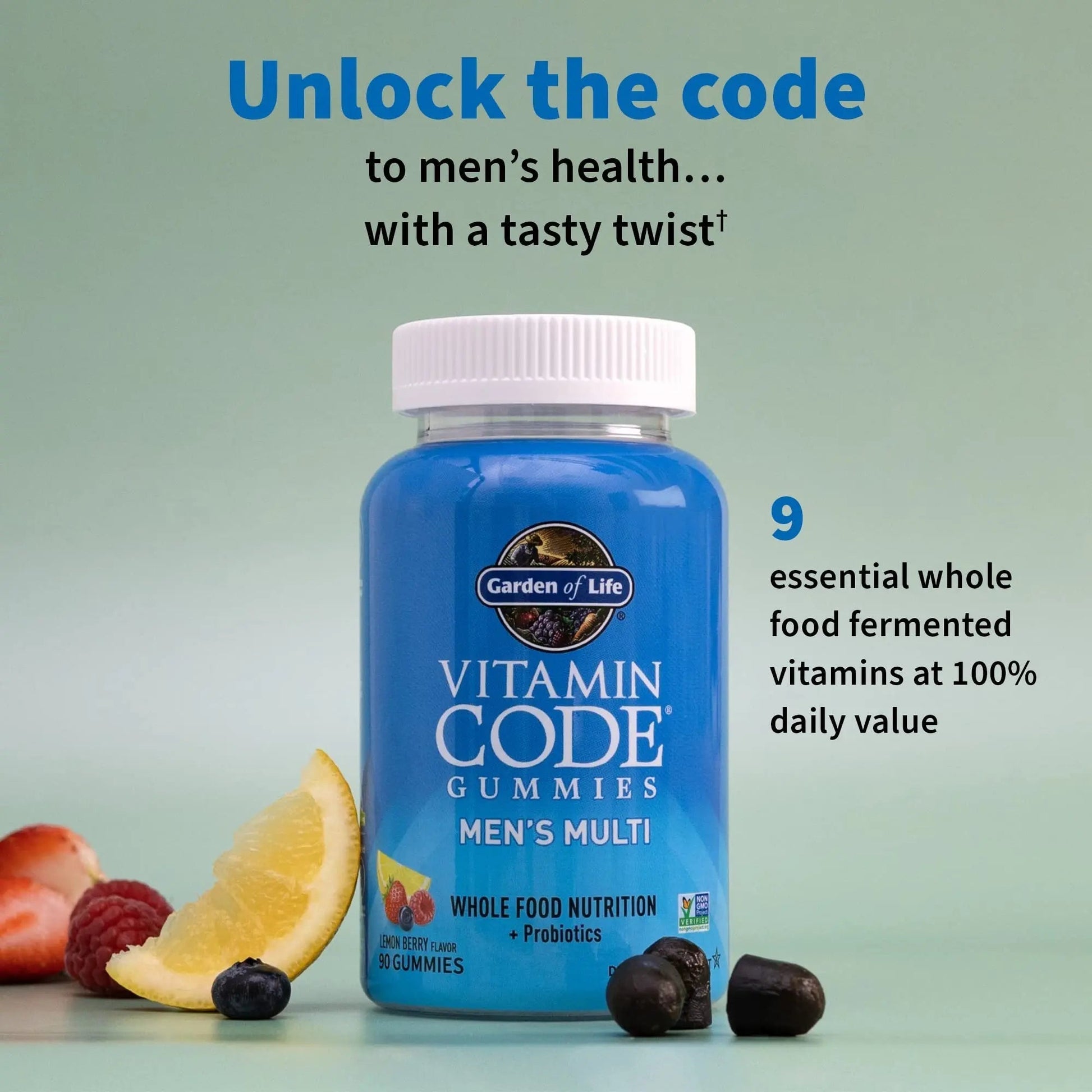 Men’s Multivitamin Gummy: Vitamins C, D, E, B & Zinc for Energy, Stamina & Stress, Probiotics for Digestive & Immune Health, Vitamin Code Garden of Life buy supplements canada