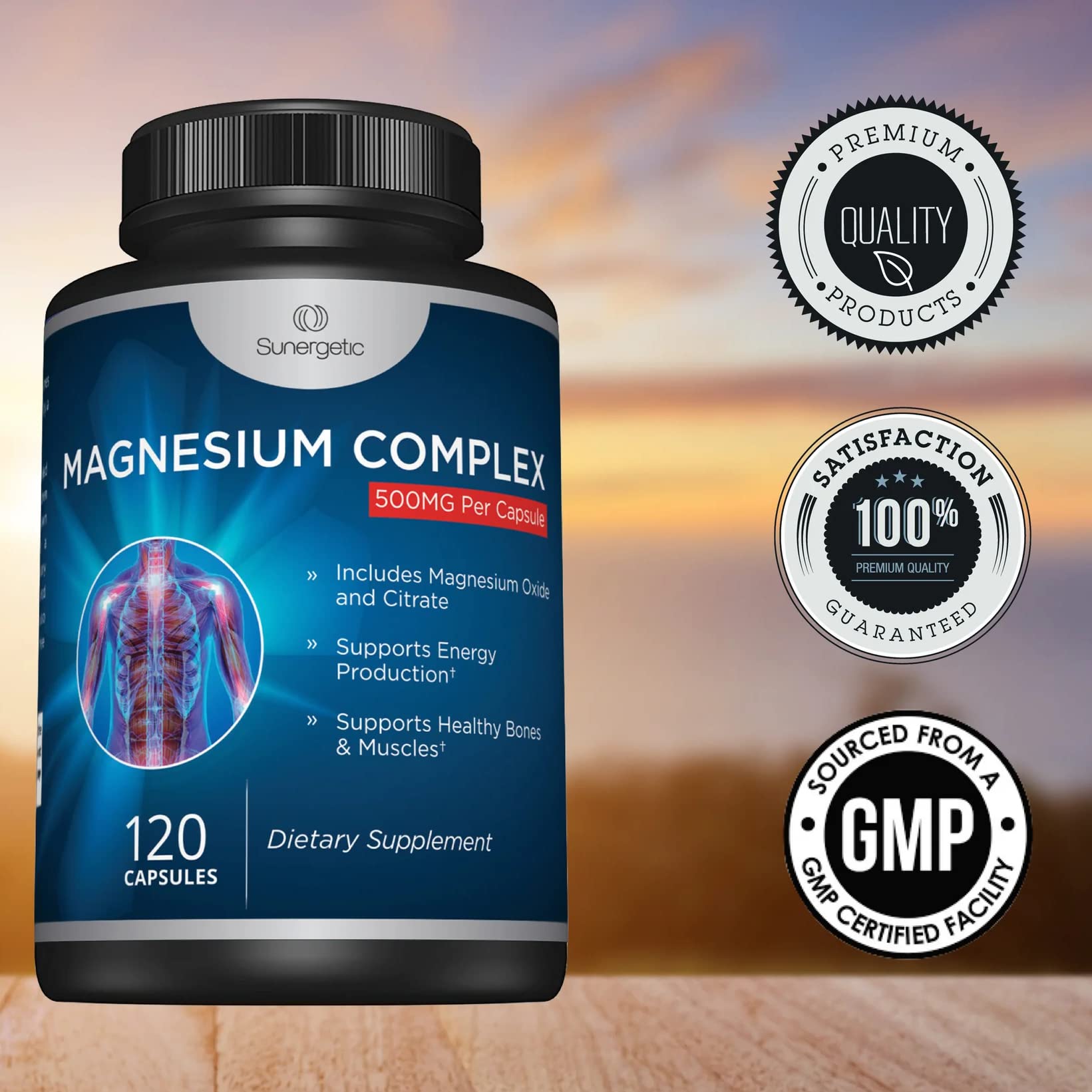 Premium Magnesium Citrate Capsules – Powerful 500mg Magnesium Oxide & Citrate Supplement – Helps Support Healthy Bones, Muscles, Teeth, Energy & Relaxation – 120 Vegetable Capsules Sunergetic buy supplements canada