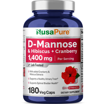 NusaPure D-Mannose Complex 1400 mg (with Hibiscus and Cranberry) - 180 Veggie Caps Non-GMO & Vegan NusaPure buy supplements canada