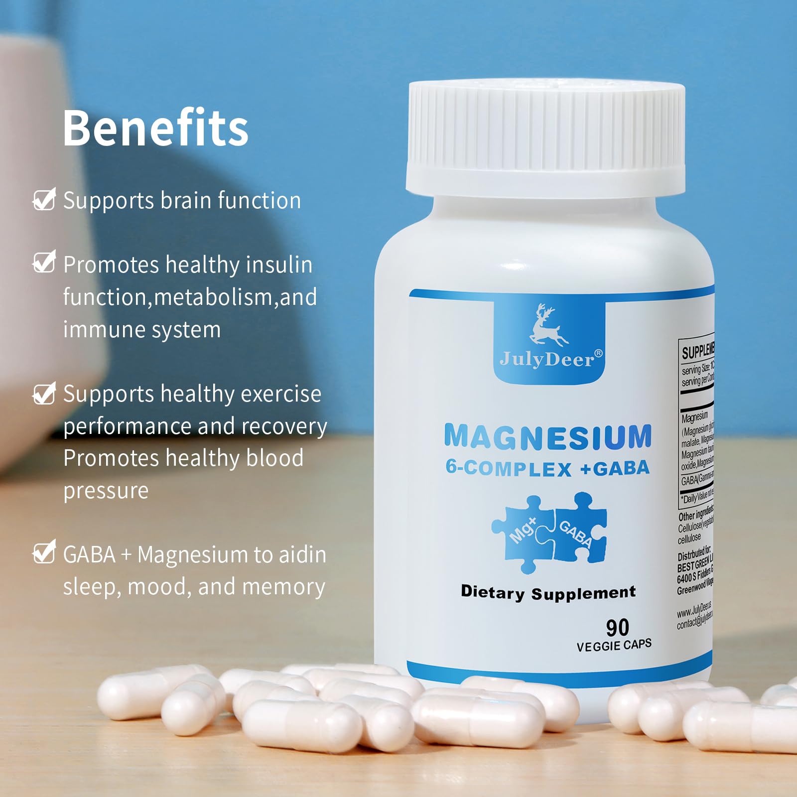 3 Bottles Sixfold Magnesium Complex | 350mg of Magnesium Glycinate, Malate, Citrate, Taurine, Oxide, Mg+ for Muscles,Nerves,& Energy, GABA Sleep Support | High Absorption | Vegan | 90 Capsules Risabou buy supplements canada
