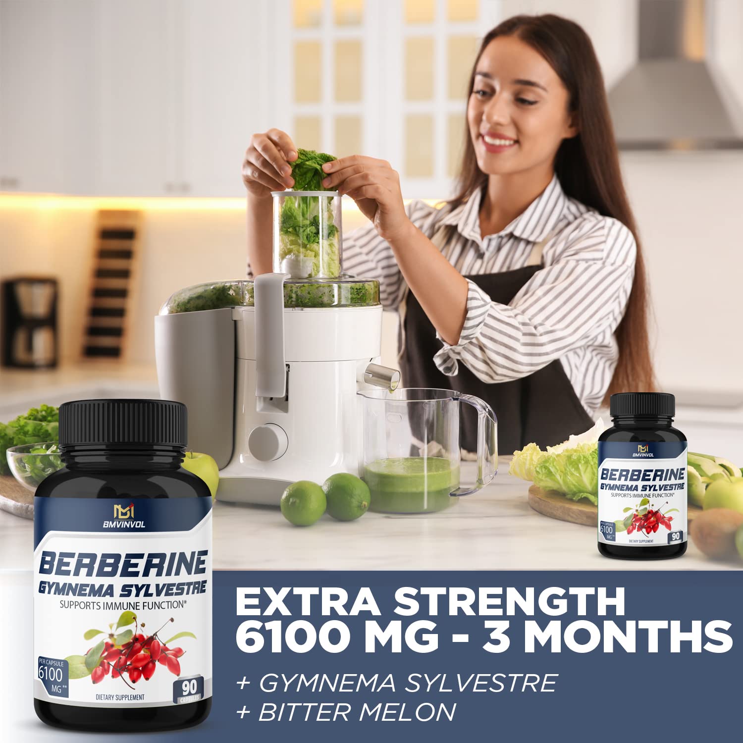 BMVINVOL 5-in-1 Berberine Supplement 6100mg with Ceylon Cinnamon, Gymnema BMVINVOL buy supplements canada