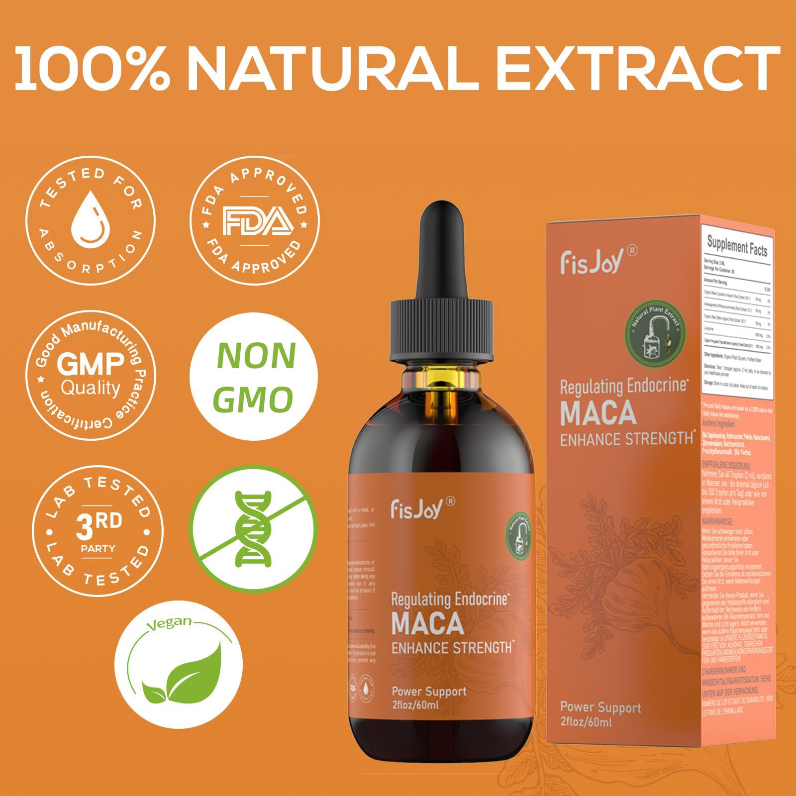 Fisjoy Organic Maca Liquid Drops with Ashwagandha & Beet Root – Supports Daily Vitality & Overall Wellness – Non-GMO, Vegan Herbal Supplement, 2 fl oz (60 mL) Fisjoy buy supplements canada