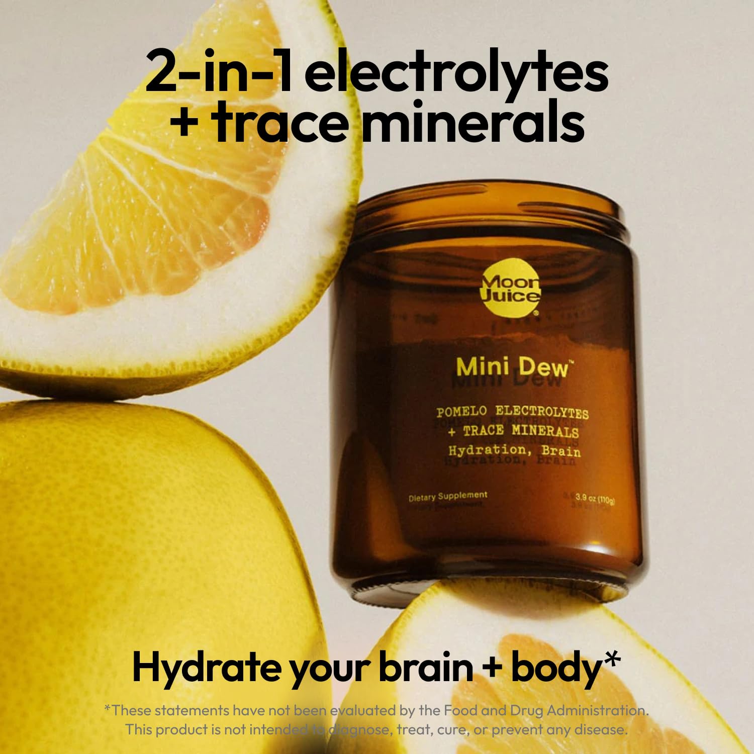 Moon Juice Mini Dew Electrolytes Powder - Sugar Free Minerals & Electrolyte Hydration Powder for Instant Hydration & Brain Support - Magnesium, Calcium, Potassium, Pink Salt, Pomelo, 30 Servings Moon Juice buy supplements canada