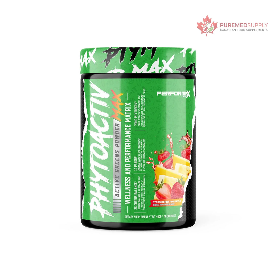 Performax Labs PhytoactivMax Active Greens Powder Wellness and Performance Matrix | Phytonutrients – Overall Health | 30 Servings (Strawberry Pineapple) Performax Labs buy supplements canada