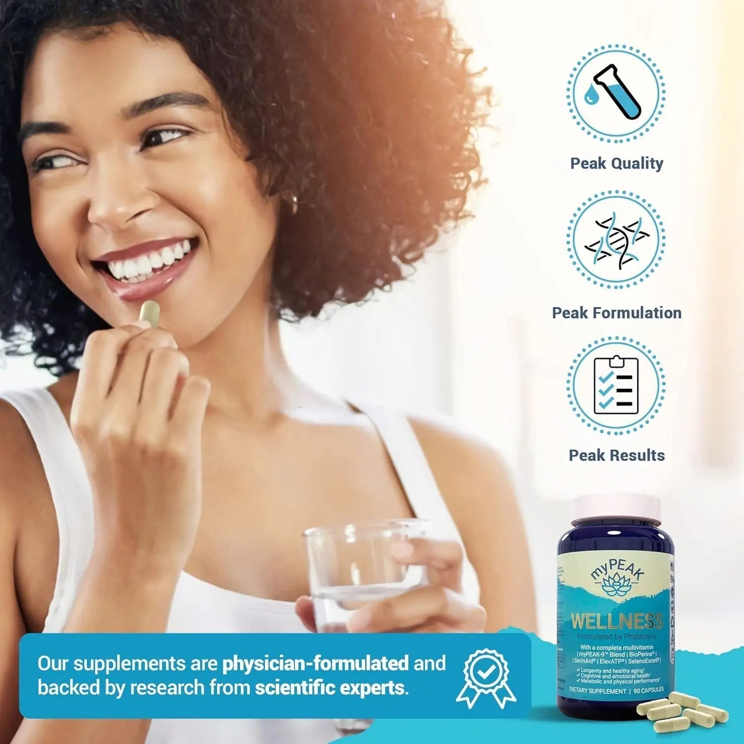 myPEAK Wellness Award-Winning Vegan Multivitamin with ElevATP Ancient Peat Extract, Natural Astaxanthin, Iron, Resveratrol and Alpha GPC myPEAK buy supplements canada