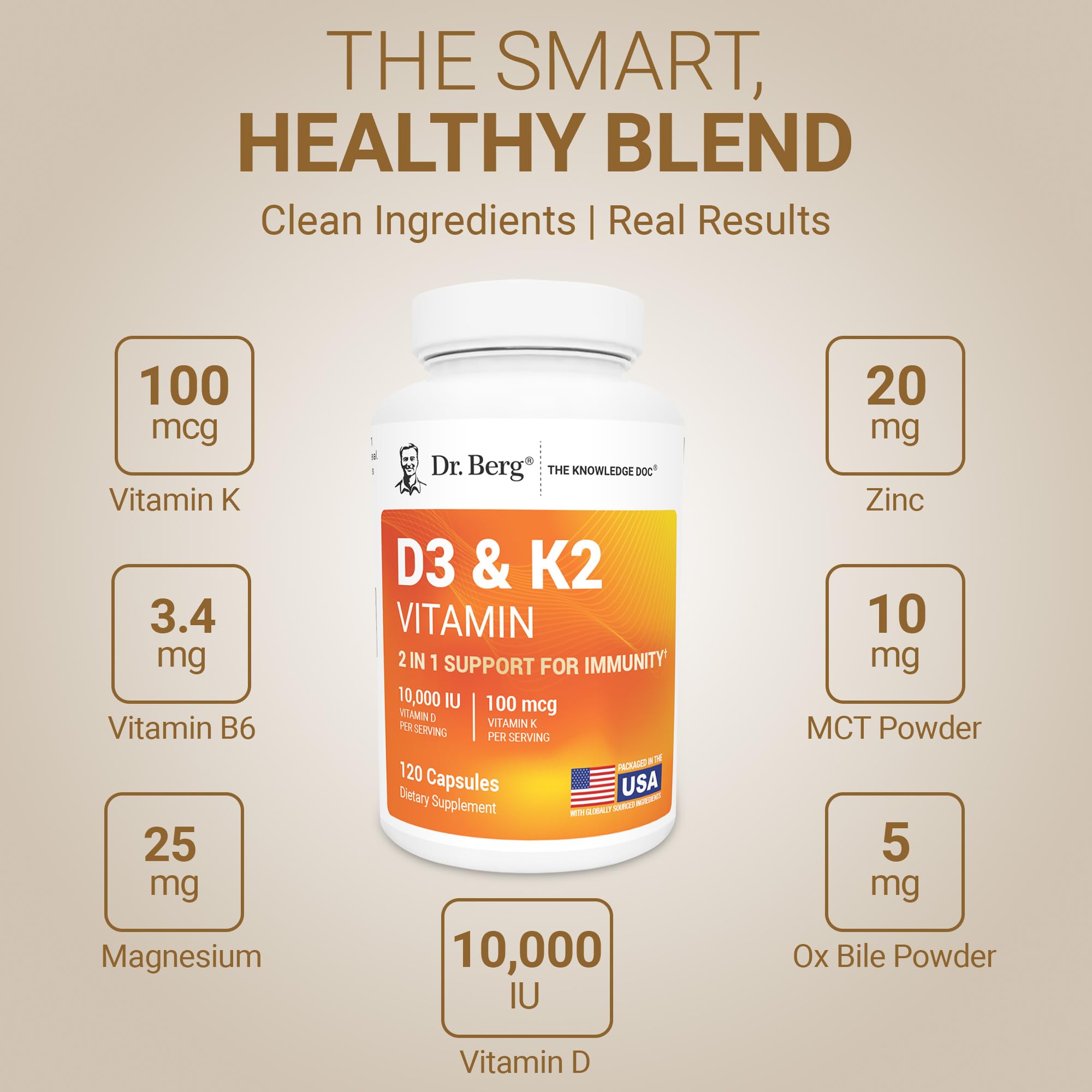 Dr. Berg Maximum Strength 2-in-1 Vitamin D3 K2 10,000 IU | Naturally Derived D3 | 4X Lab-Tested & Verified | High Absorption Formula Dr. Berg Nutritionals buy supplements canada
