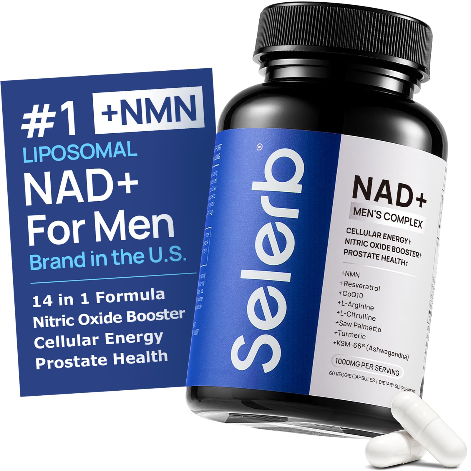 Liposomal NAD Supplement for Men – NMN Supplement Nitric Oxide Prostate Health Supplements with Resveratrol, CoQ10, L Citrulline and Lycopene for Anti-Aging & Cellular Energy Support 60 Capsules Selerb buy supplements canada
