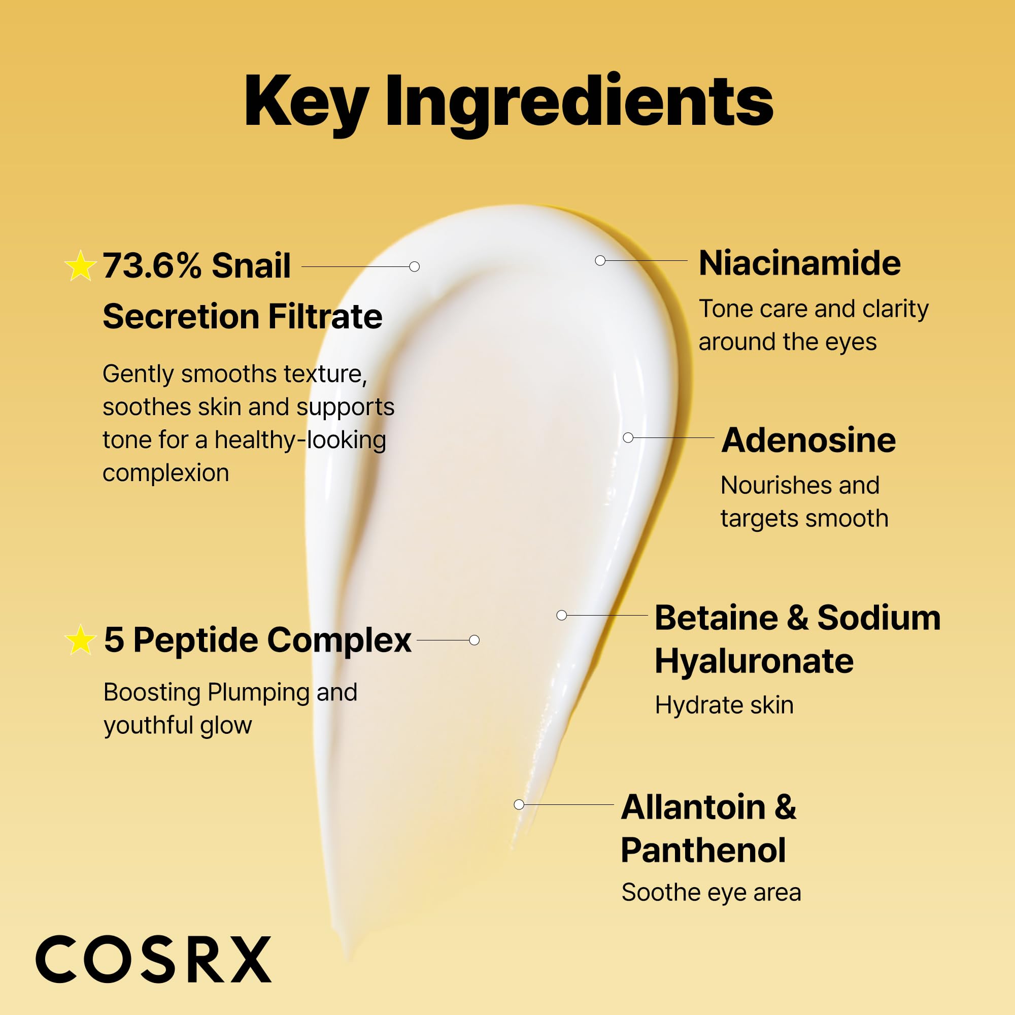 COSRX Snail Mucin Peptide Under Eye Cream, 0.84 fl oz, 73.7% Snail Mucin and Niacinamide, Eye Care COSRX buy supplements canada